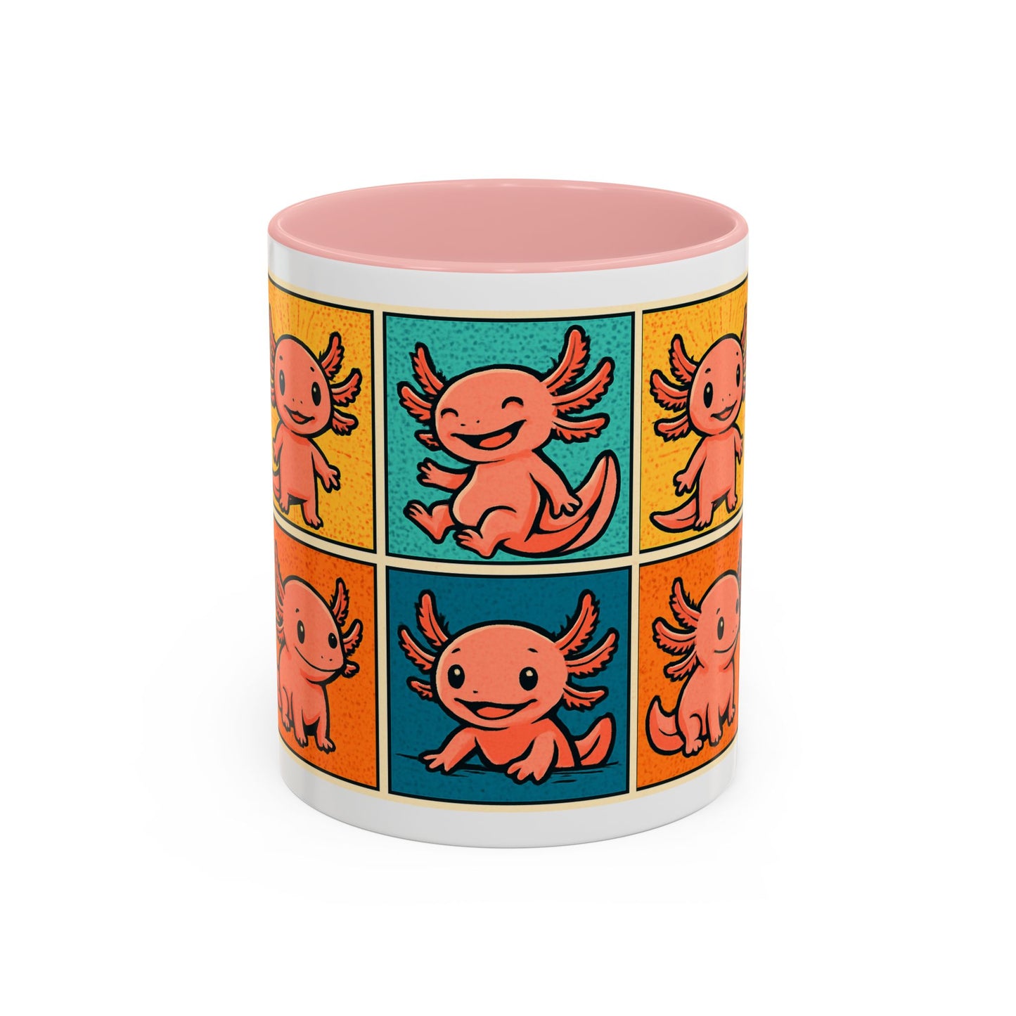 Cute Axolotl Coffee Mug, Fun Animal Mug, Colorful Drinking Cup, Gift for Kids, Office Mug, Aquarium Lover's Cup