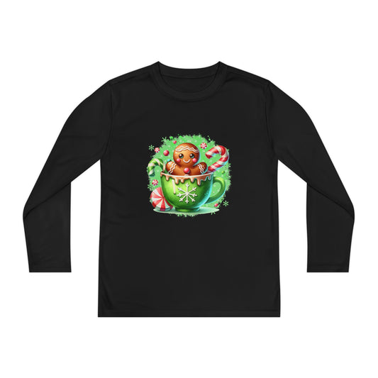 Gingerbread Holiday Long Sleeve Tee, Adorable Kids Shirt, Winter Apparel, Christmas Gift, Festive Youth Top