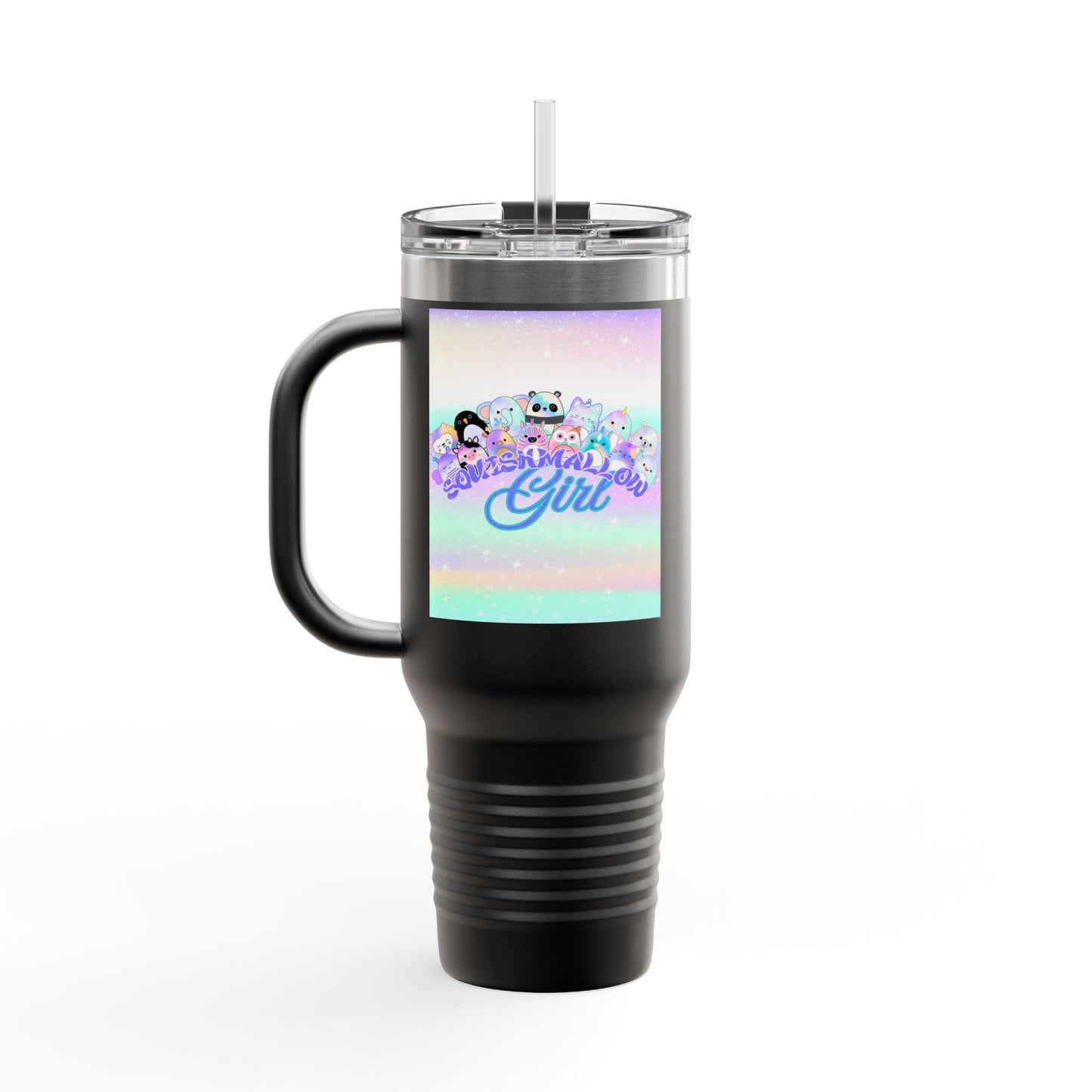 Magical Girl Insulated Travel Mug, 40oz - Perfect for Coffee Lovers, Birthday Gift, Rainbow Vibes, Cute Character Design, Adventure Mug