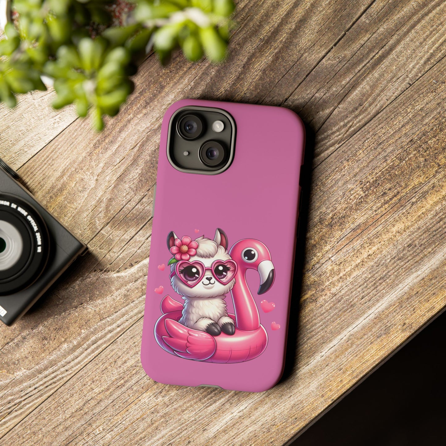 Cute Animal Phone Case, Phone Cover for Kids, Gift for Animal Lovers, Summer Vibes Accessory, Trendy Pink Case