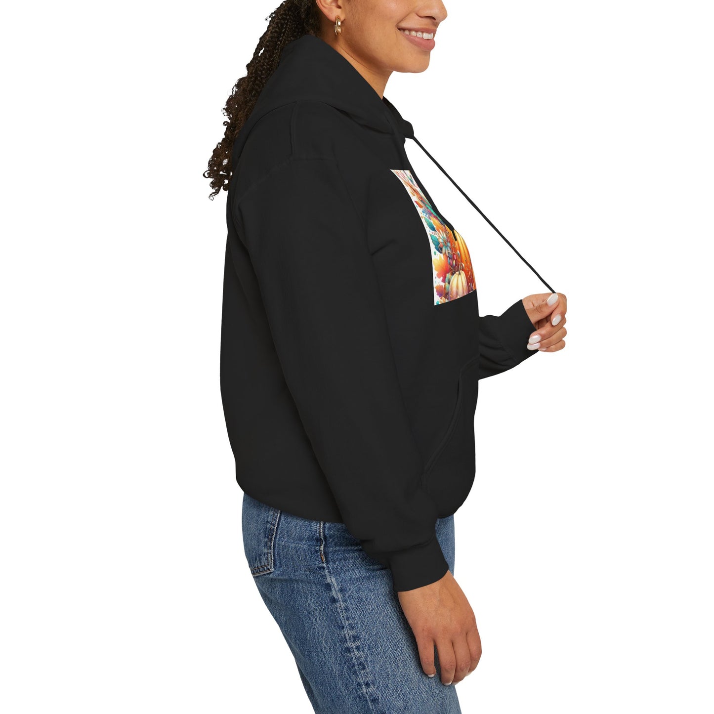 Autumn Floral Pumpkin Hoodie, Cozy Fall Sweatshirt, Nature Lover Gift, Halloween Attire, Harvest Fashion, Seasonal Style