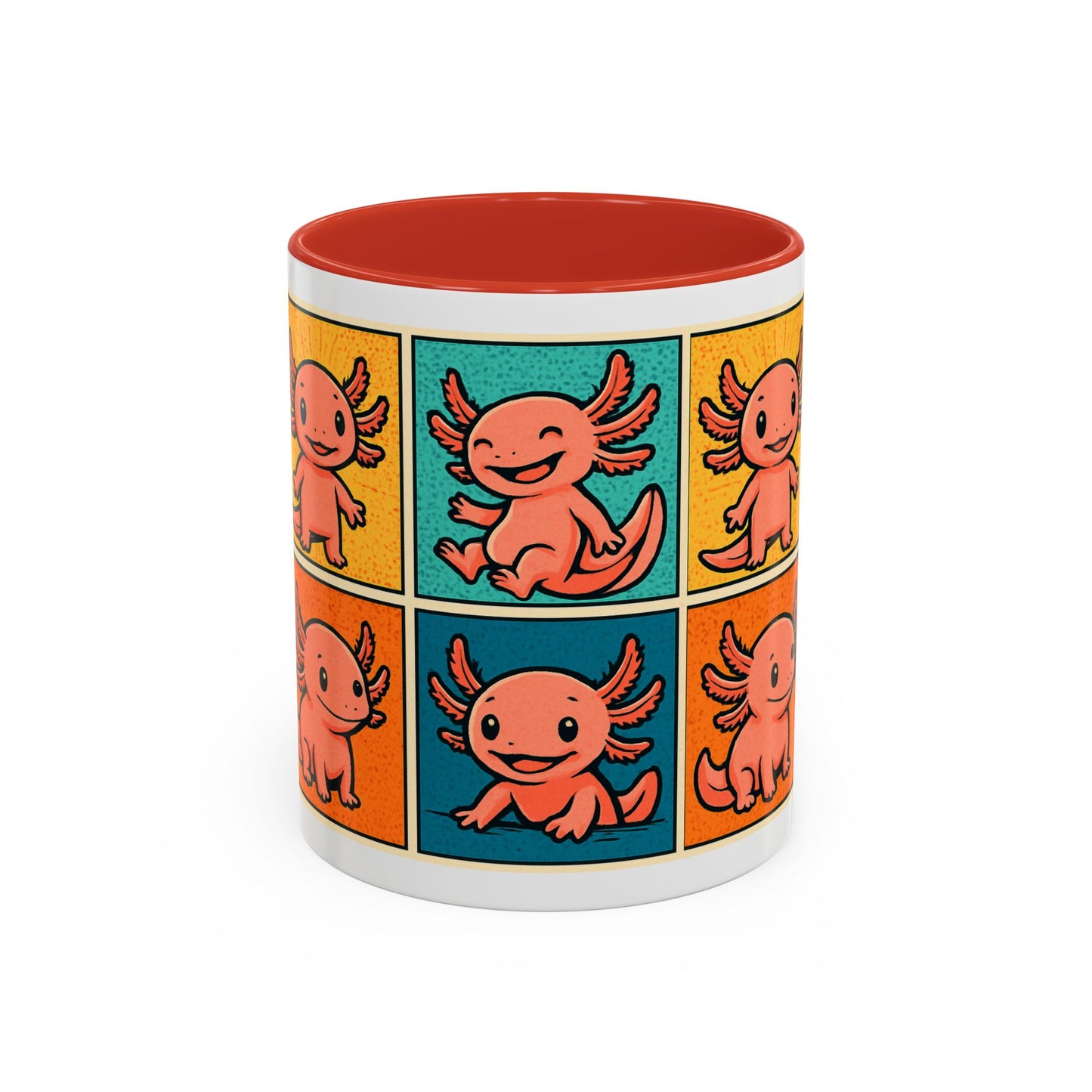 Cute Axolotl Coffee Mug, Fun Animal Mug, Colorful Drinking Cup, Gift for Kids, Office Mug, Aquarium Lover's Cup