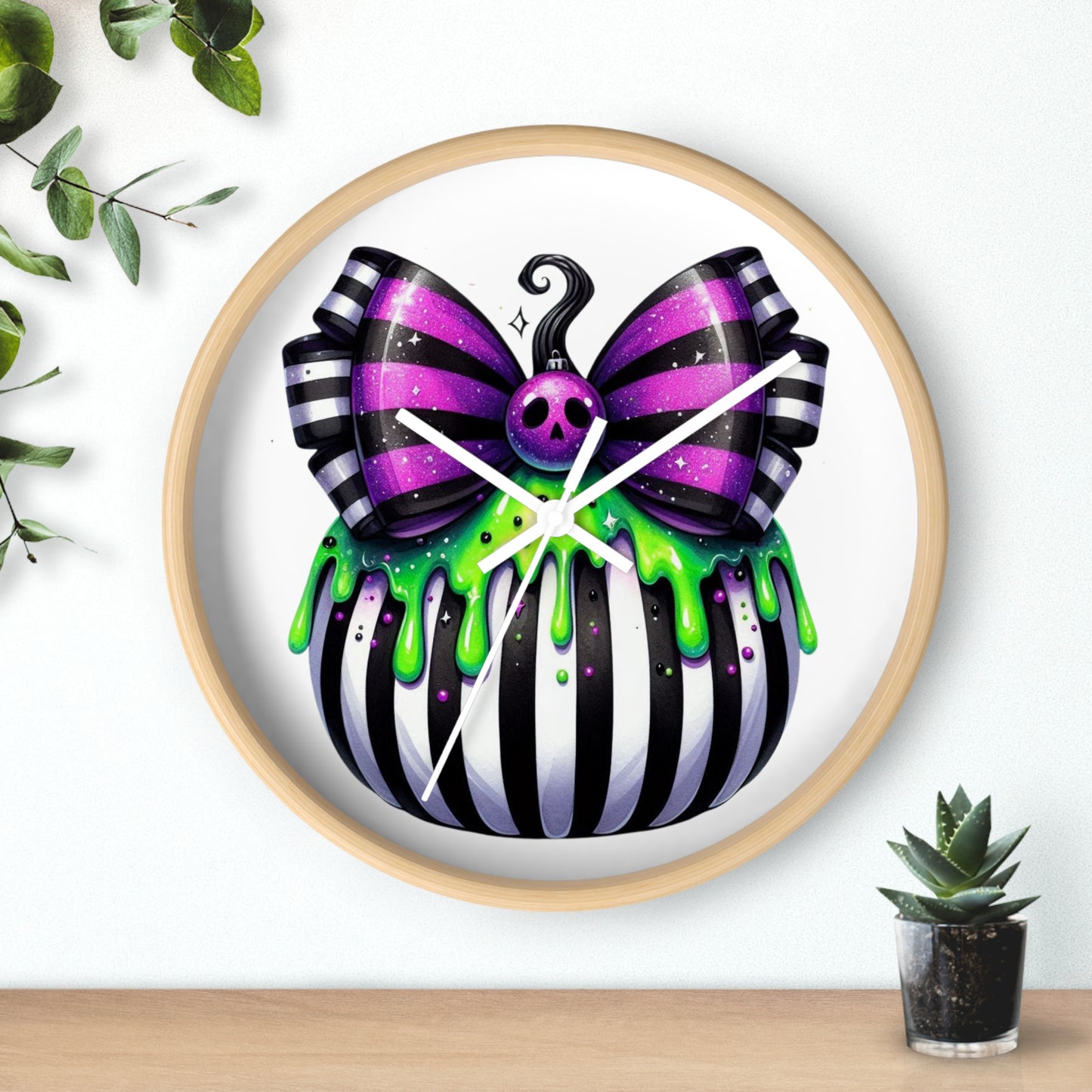 Halloween-Themed Wall Clock, Spooky Home Decor, Gothic Decor, Unique Gift for Halloween, Quirky Wall Art, Timeless Style