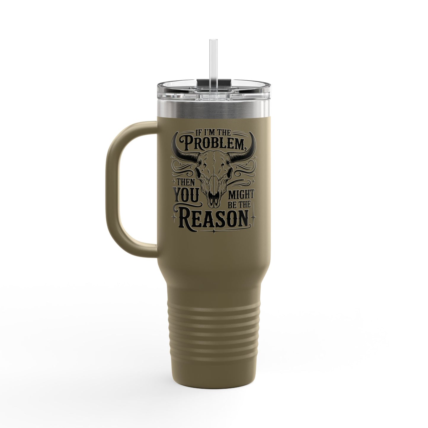 Funny Insulated Travel Mug, 40oz with Quote, Perfect for Road Trips, Camping, Gifting, and Daily Coffee Routines