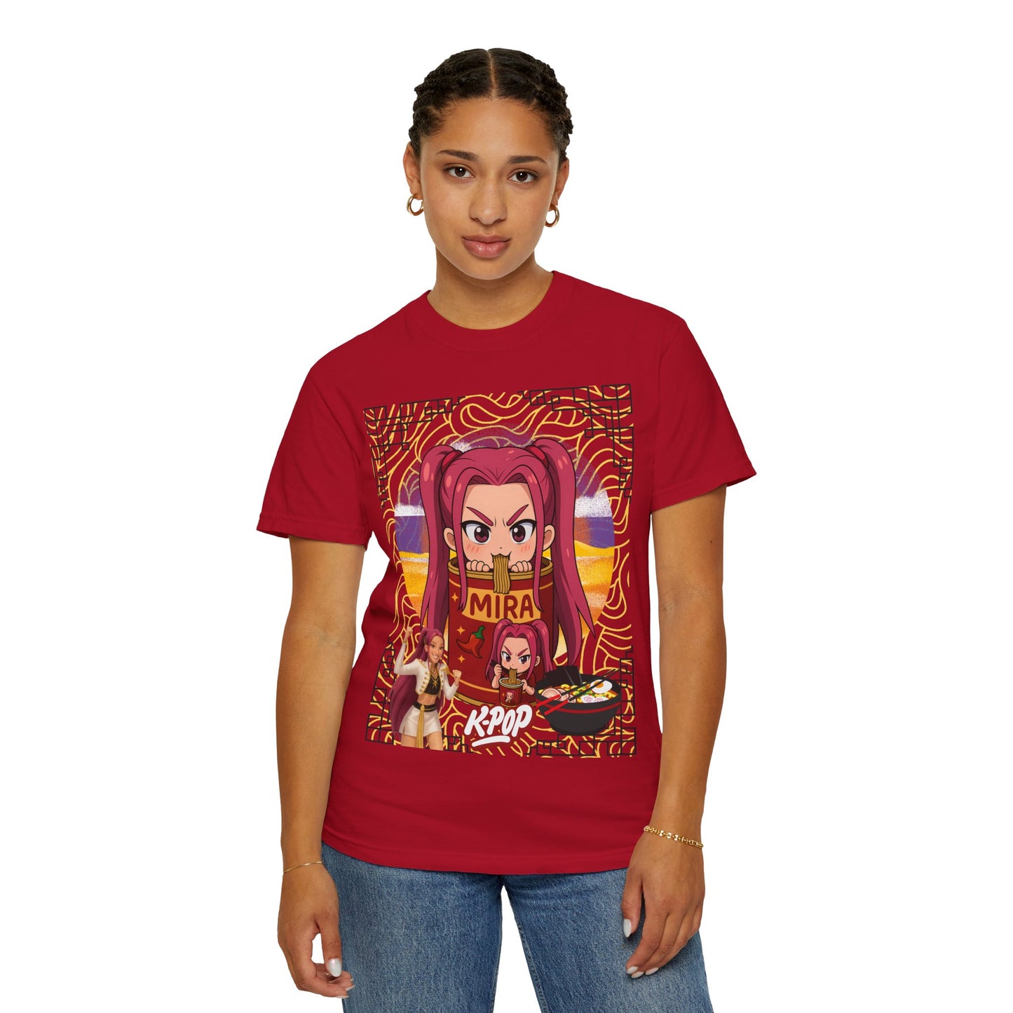 K-Pop Inspired Garment-Dyed T-Shirt, Trendy Streetwear, Anime Fan Apparel, Casual Wear, Gifts for Music Lovers