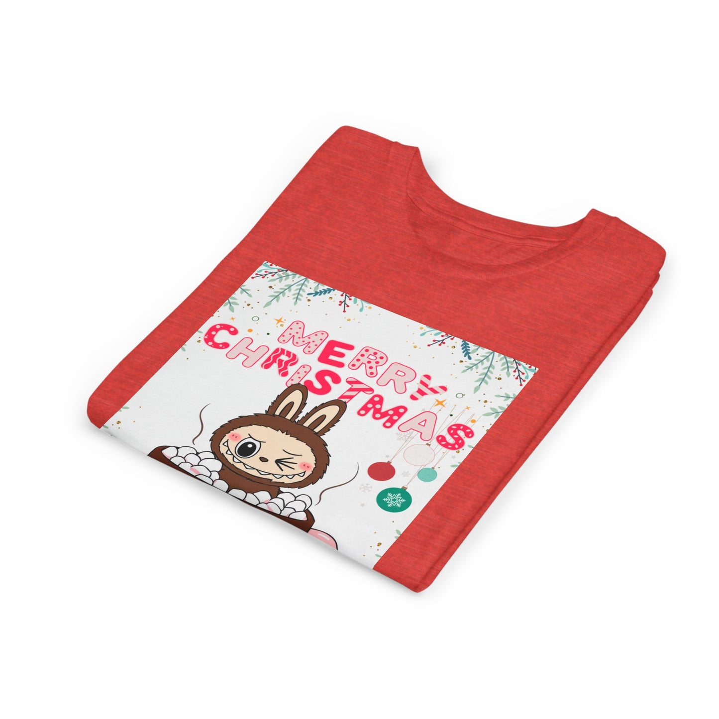 Christmas Bunny Youth Tee, Merry Christmas Shirt, Cute Holiday T-Shirt, Kids Christmas Apparel, Festive Youth Shirt