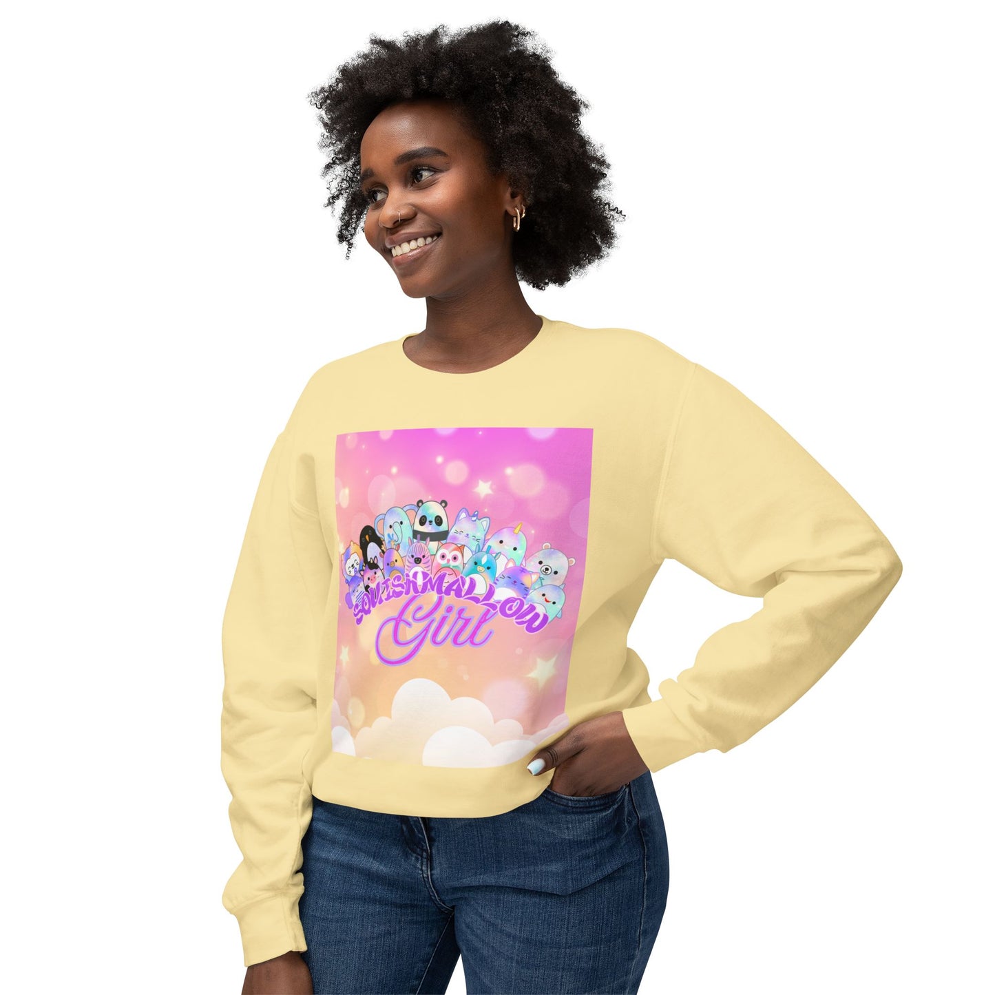 Whimsical Crewneck Sweatshirt for Dreamers, Cute Gift for Girls, Cheerful Casual Wear, Cozy Fashion, Perfect for Birthdays