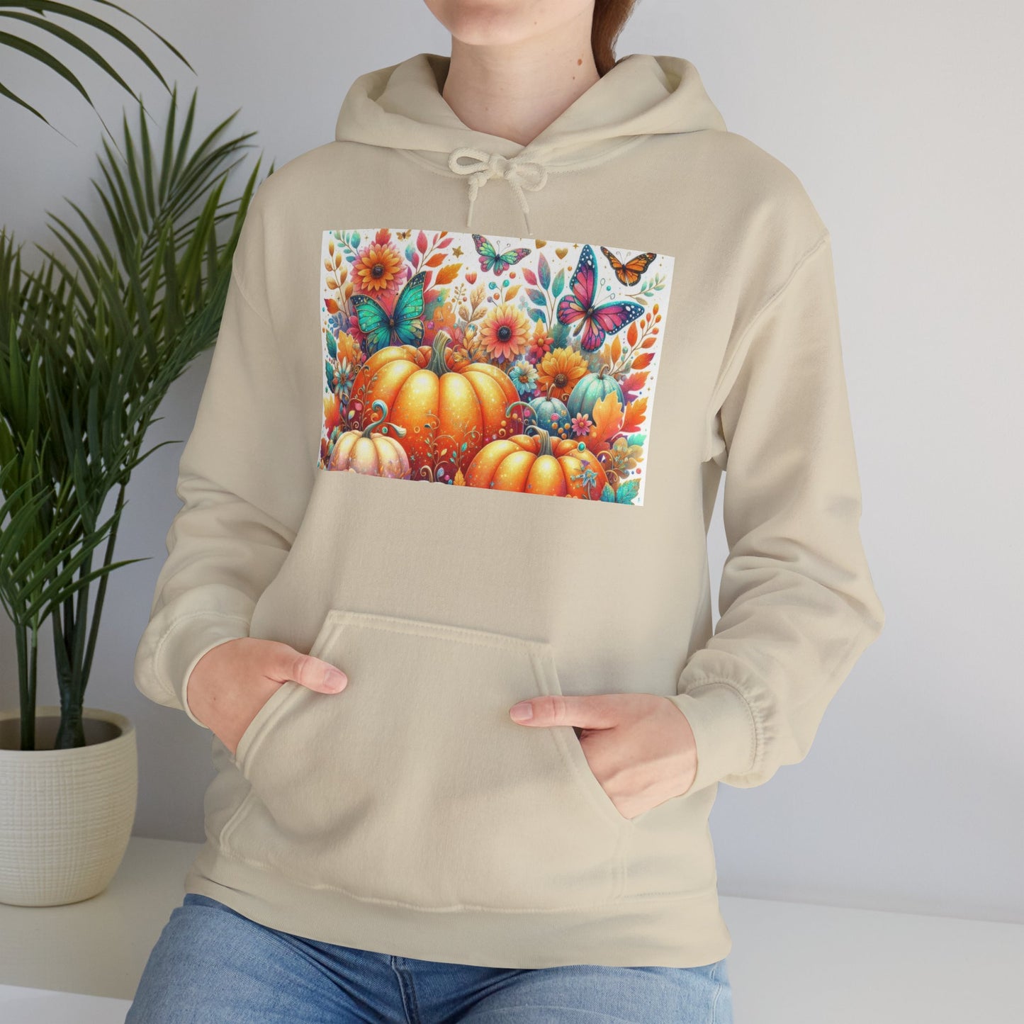 Autumn Floral Pumpkin Hoodie, Cozy Fall Sweatshirt, Nature Lover Gift, Halloween Attire, Harvest Fashion, Seasonal Style