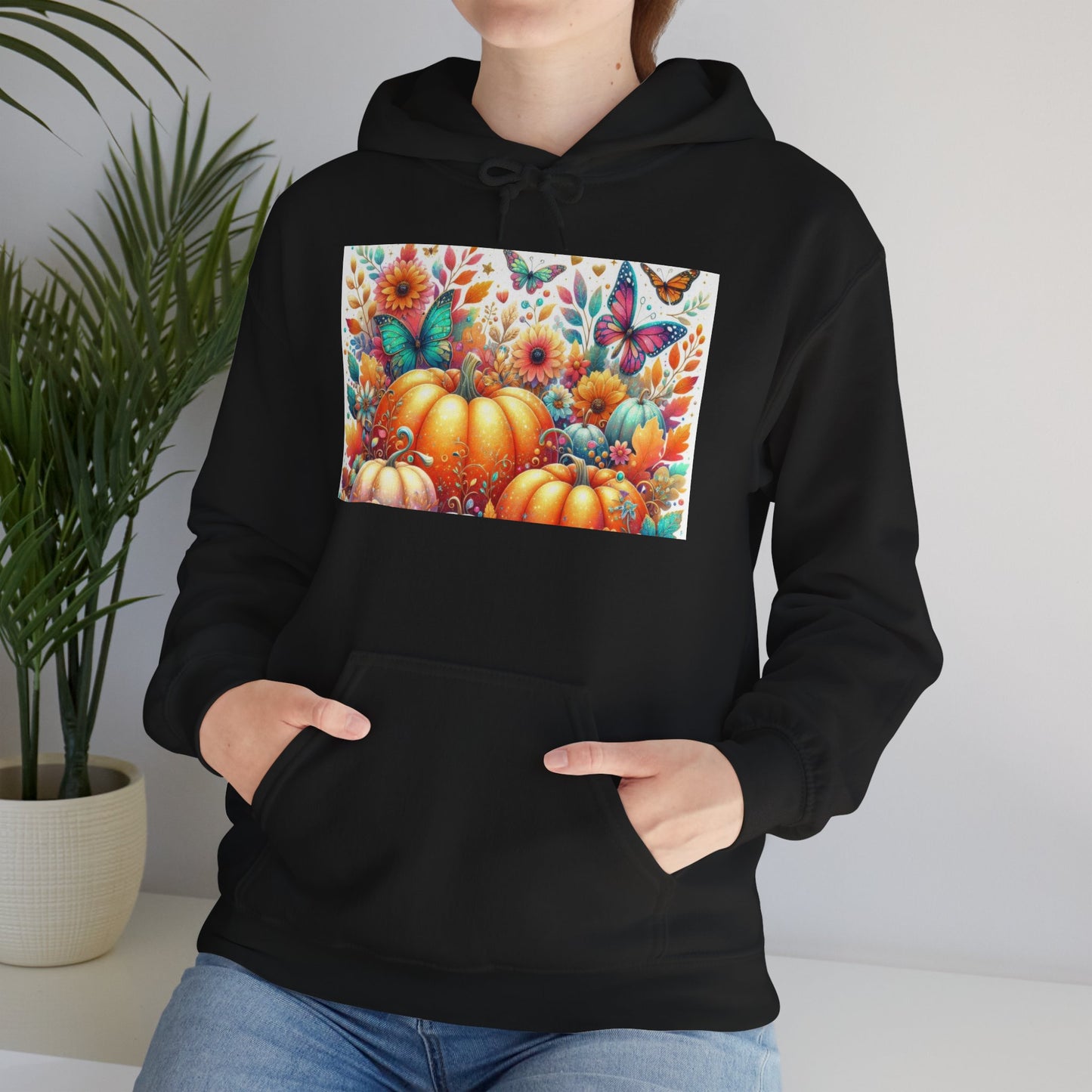 Autumn Floral Pumpkin Hoodie, Cozy Fall Sweatshirt, Nature Lover Gift, Halloween Attire, Harvest Fashion, Seasonal Style