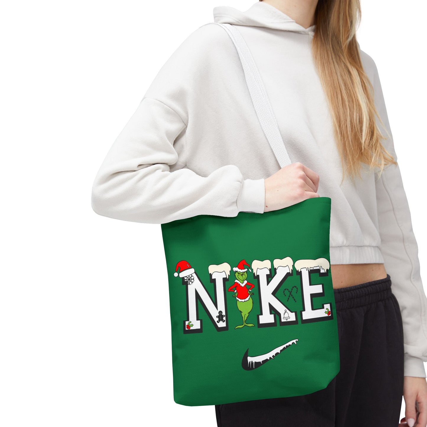 Whimsical Christmas Tote Bag, Grinch Design, Holiday Shopping, Gift Bag, Eco-Friendly, Merry Christmas Decor
