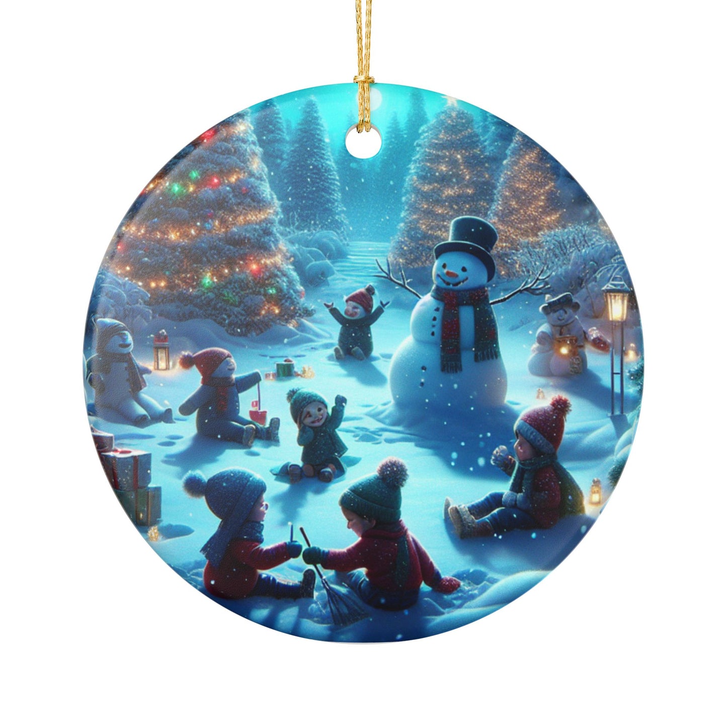 Snowman and Friends Christmas Ornament, Holiday Decoration, Christmas Tree Decor, Winter Wonderland Keepsake, Gift for Loved Ones