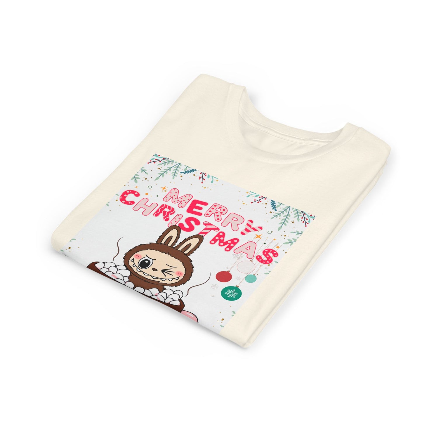 Christmas Bunny Youth Tee, Merry Christmas Shirt, Cute Holiday T-Shirt, Kids Christmas Apparel, Festive Youth Shirt