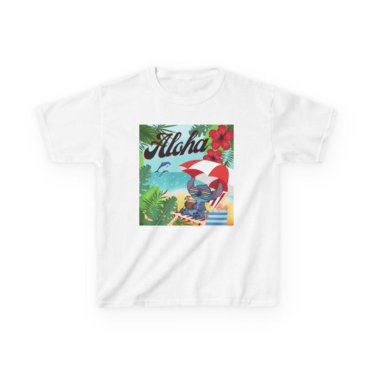 Aloha Paradise Kids Tee, Summer Shirt, Beachwear, Vacation Gift, Nature Lover Gift, Tropical Vibes, Kids Summer Fashion