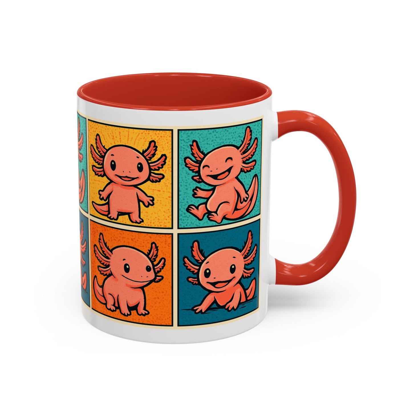 Cute Axolotl Coffee Mug, Fun Animal Mug, Colorful Drinking Cup, Gift for Kids, Office Mug, Aquarium Lover's Cup