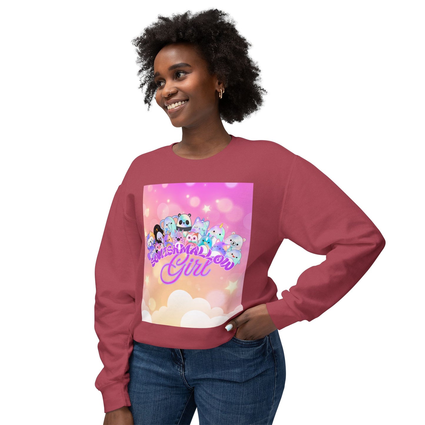 Whimsical Crewneck Sweatshirt for Dreamers, Cute Gift for Girls, Cheerful Casual Wear, Cozy Fashion, Perfect for Birthdays