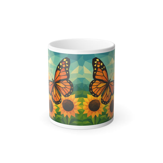 Color Morphing Butterfly Mug, Color Change Mug, Floral Coffee Cup, Gift for Nature Lovers, Unique Kitchen Decor, Eco-Friendly Drinkware