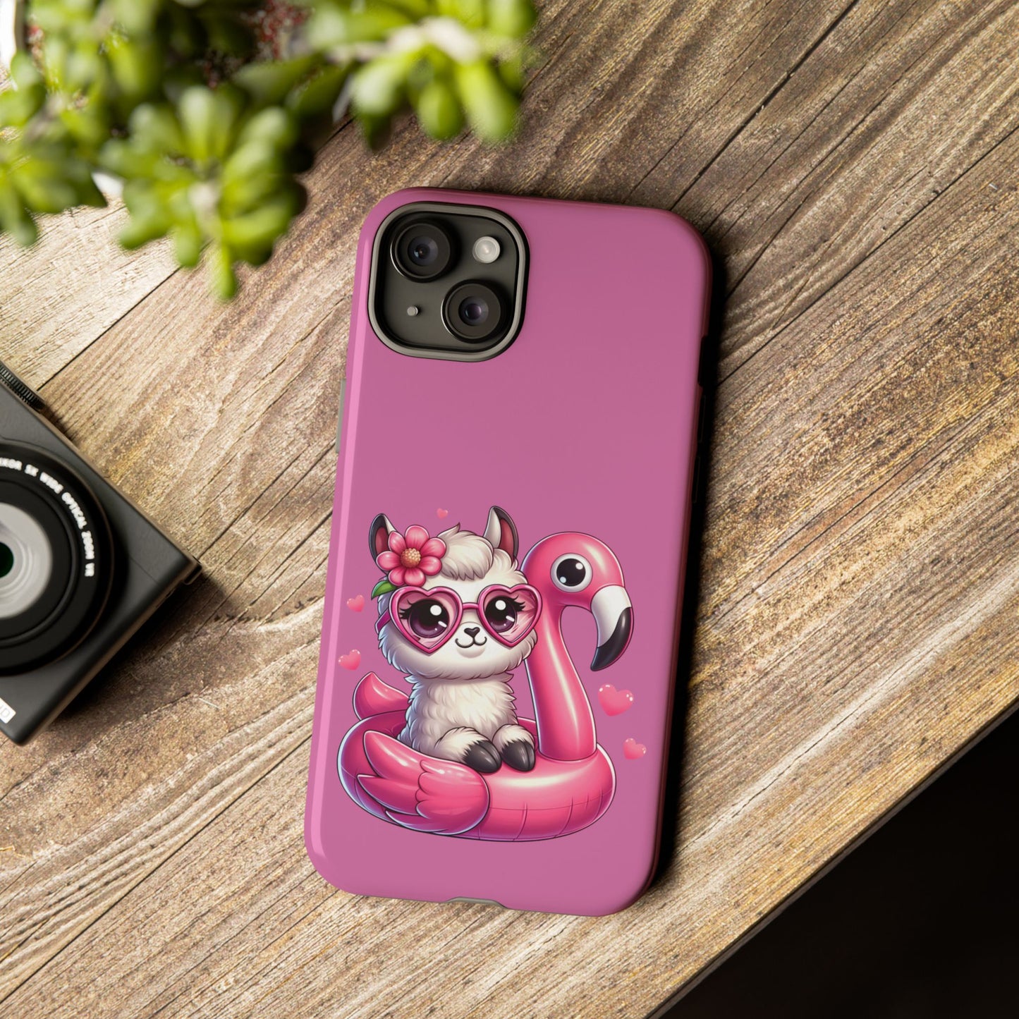 Cute Animal Phone Case, Phone Cover for Kids, Gift for Animal Lovers, Summer Vibes Accessory, Trendy Pink Case