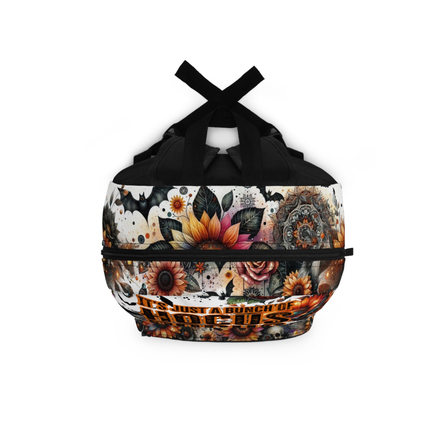 Fall-Themed Hocus Pocus Backpack, Boho Floral Book Bag, Halloween Tote, Sunflower Style Rucksack, Witchy School Supply