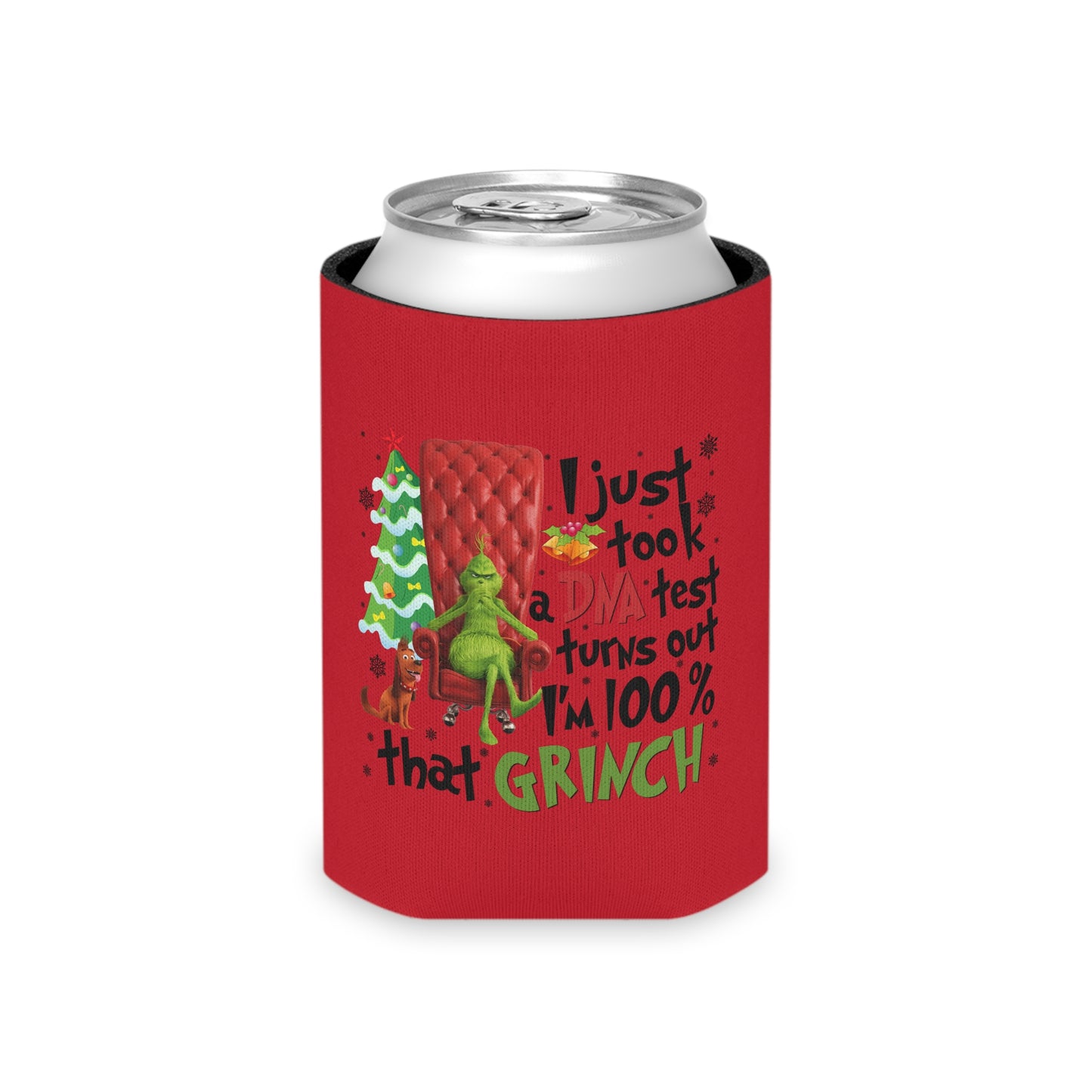 Grinch Can Cooler, Holiday Beverage Insulator, Funny Christmas Gift, Grinch Themed Drink Holder, Festive Party Accessory