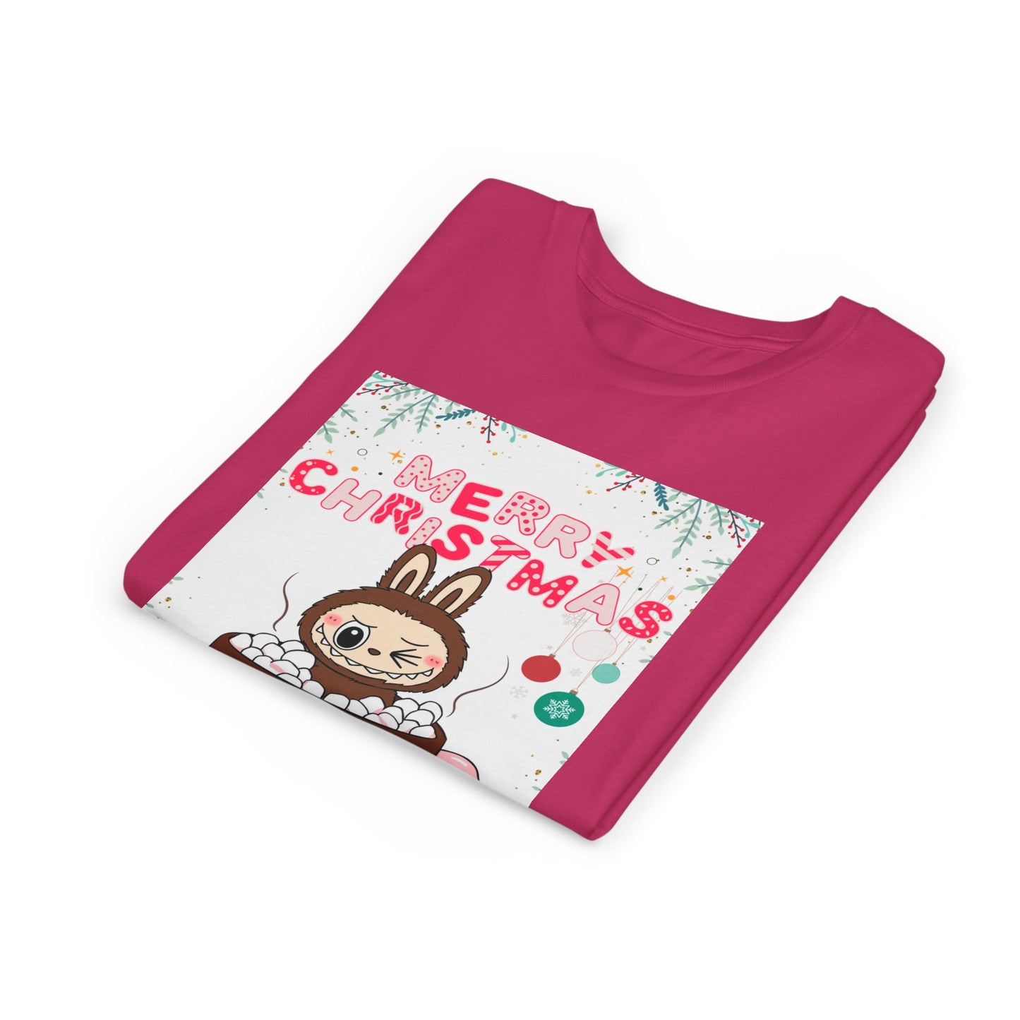 Christmas Bunny Youth Tee, Merry Christmas Shirt, Cute Holiday T-Shirt, Kids Christmas Apparel, Festive Youth Shirt