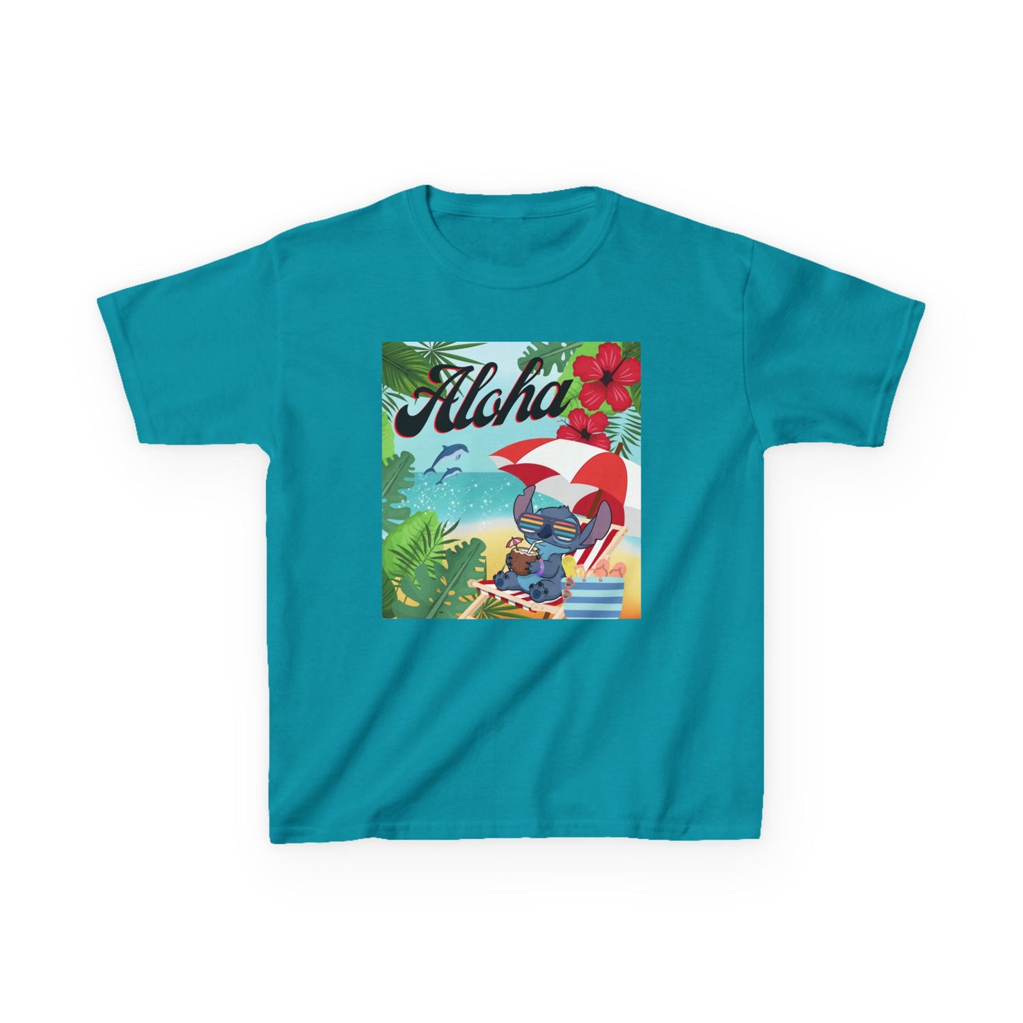 Aloha Paradise Kids Tee, Summer Shirt, Beachwear, Vacation Gift, Nature Lover Gift, Tropical Vibes, Kids Summer Fashion