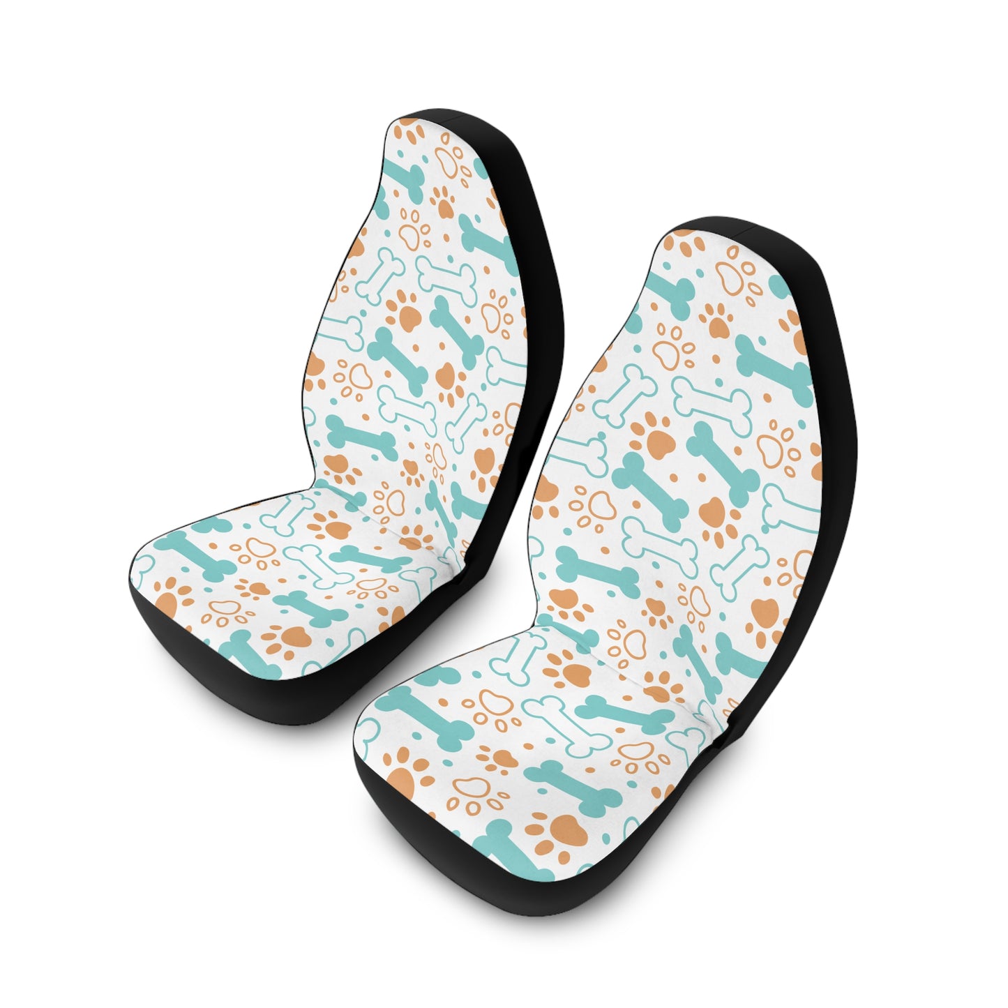 Pet-Themed Car Seat Covers, Dog Bones & Paw Prints, Car Decor, Cute Pet Lover Gift, Animal Accessories, Auto Protection