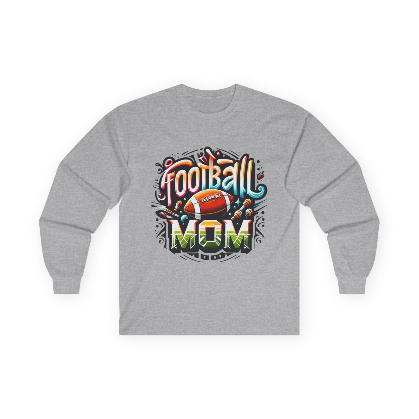 Football Mom Long Sleeve Tee, Cozy Gift for Sports Moms, Football Season Apparel, Unique Mother's Day Present, Game Day Fashion