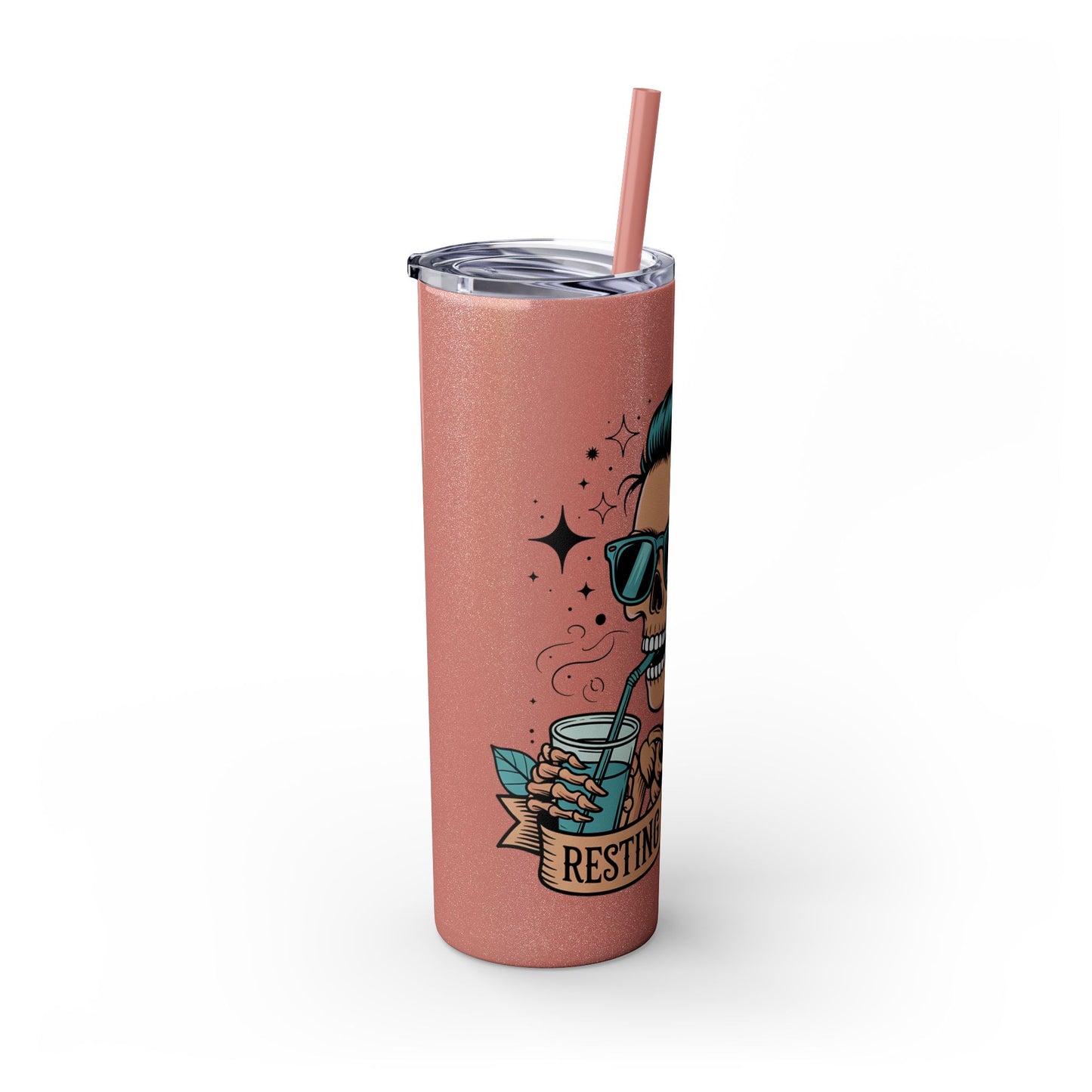 Funny Skull Mom Tumbler, Cool Gift for Moms, 20oz Skinny Cup, Unique Birthday Present, Trendy Drinkware for Halloween