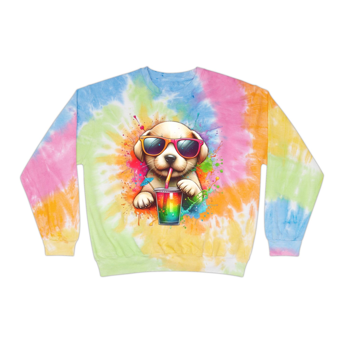 Colorful Tie-Dye Dog Lover Sweatshirt - Cozy Gift for Pet Owners, Perfect for Birthdays, Casual Outfits, Spring, Summer
