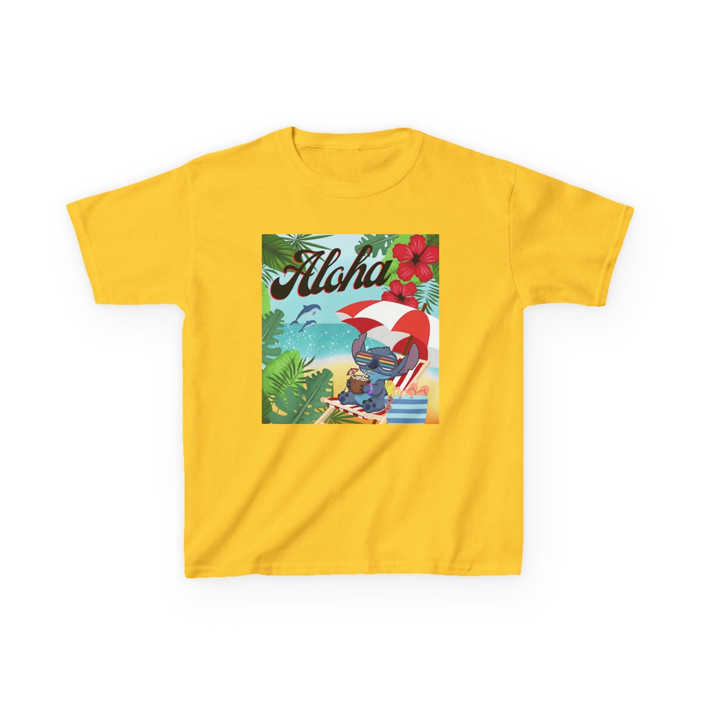 Aloha Paradise Kids Tee, Summer Shirt, Beachwear, Vacation Gift, Nature Lover Gift, Tropical Vibes, Kids Summer Fashion