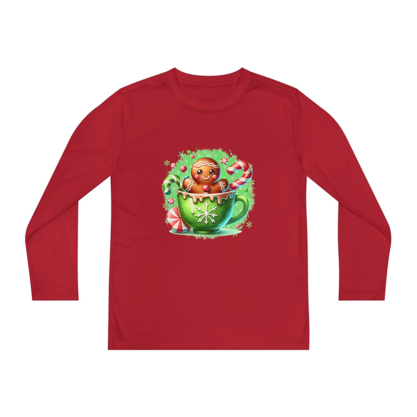 Gingerbread Holiday Long Sleeve Tee, Adorable Kids Shirt, Winter Apparel, Christmas Gift, Festive Youth Top