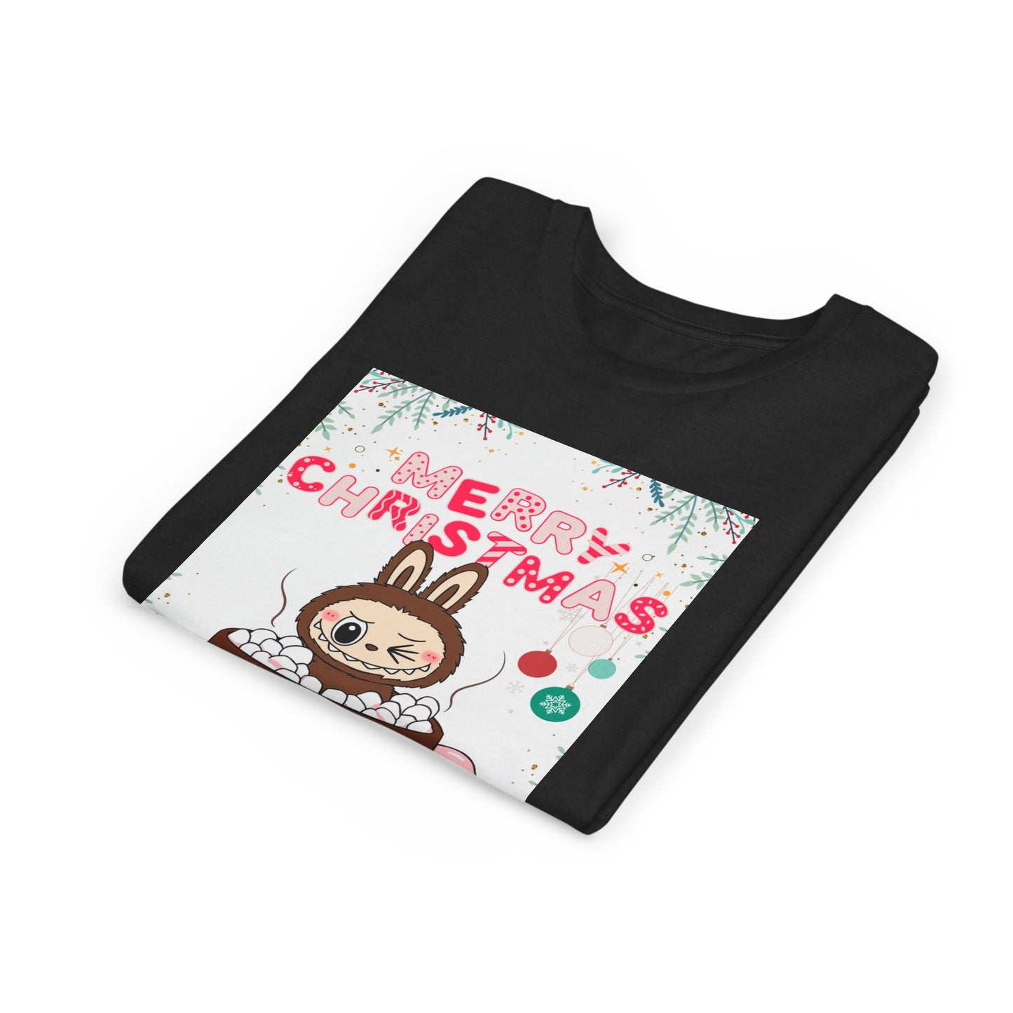 Christmas Bunny Youth Tee, Merry Christmas Shirt, Cute Holiday T-Shirt, Kids Christmas Apparel, Festive Youth Shirt