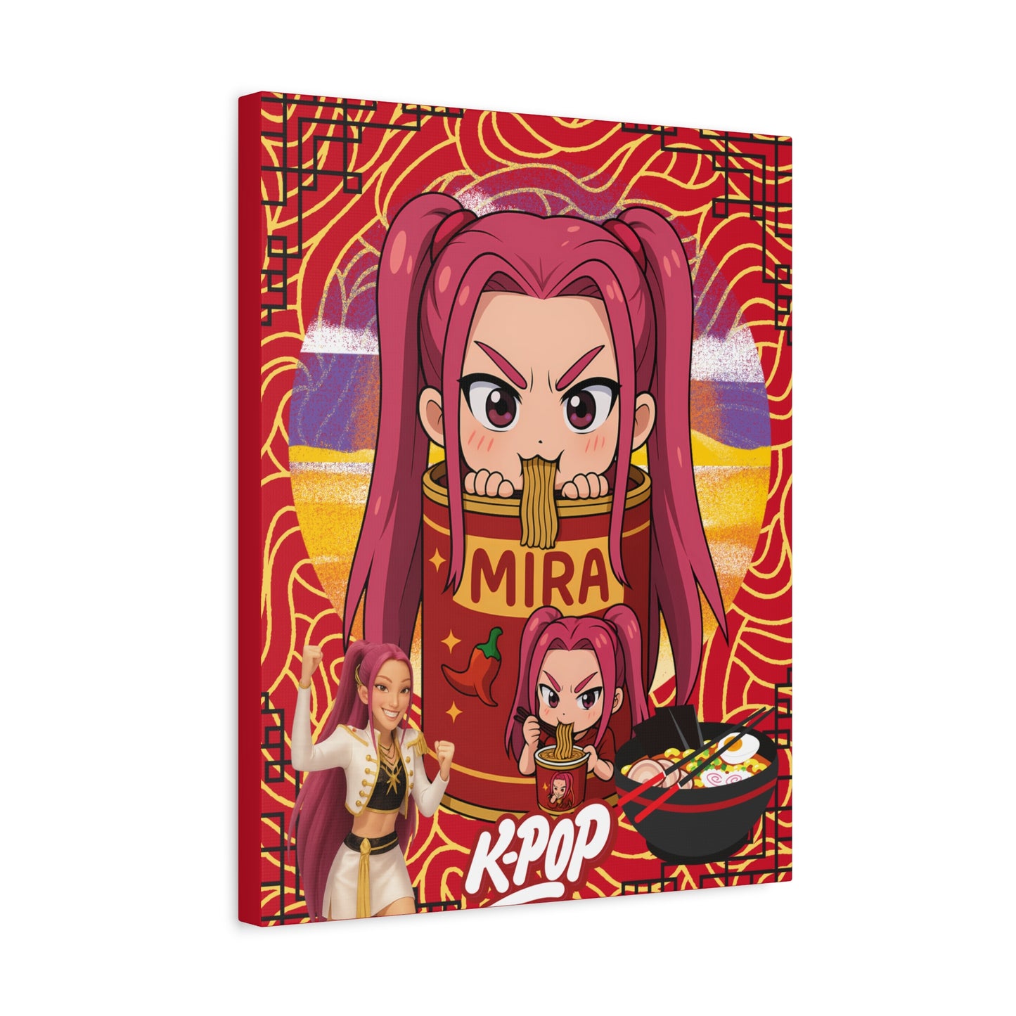 K-Pop Art Canvas Print, Perfect for Fans, Anime Wall Decor, Gift for Music Lovers, Vibrant Home Decoration, Cool Room Aesthetic