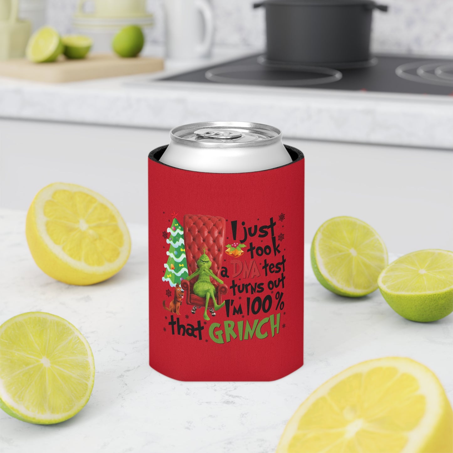 Grinch Can Cooler, Holiday Beverage Insulator, Funny Christmas Gift, Grinch Themed Drink Holder, Festive Party Accessory