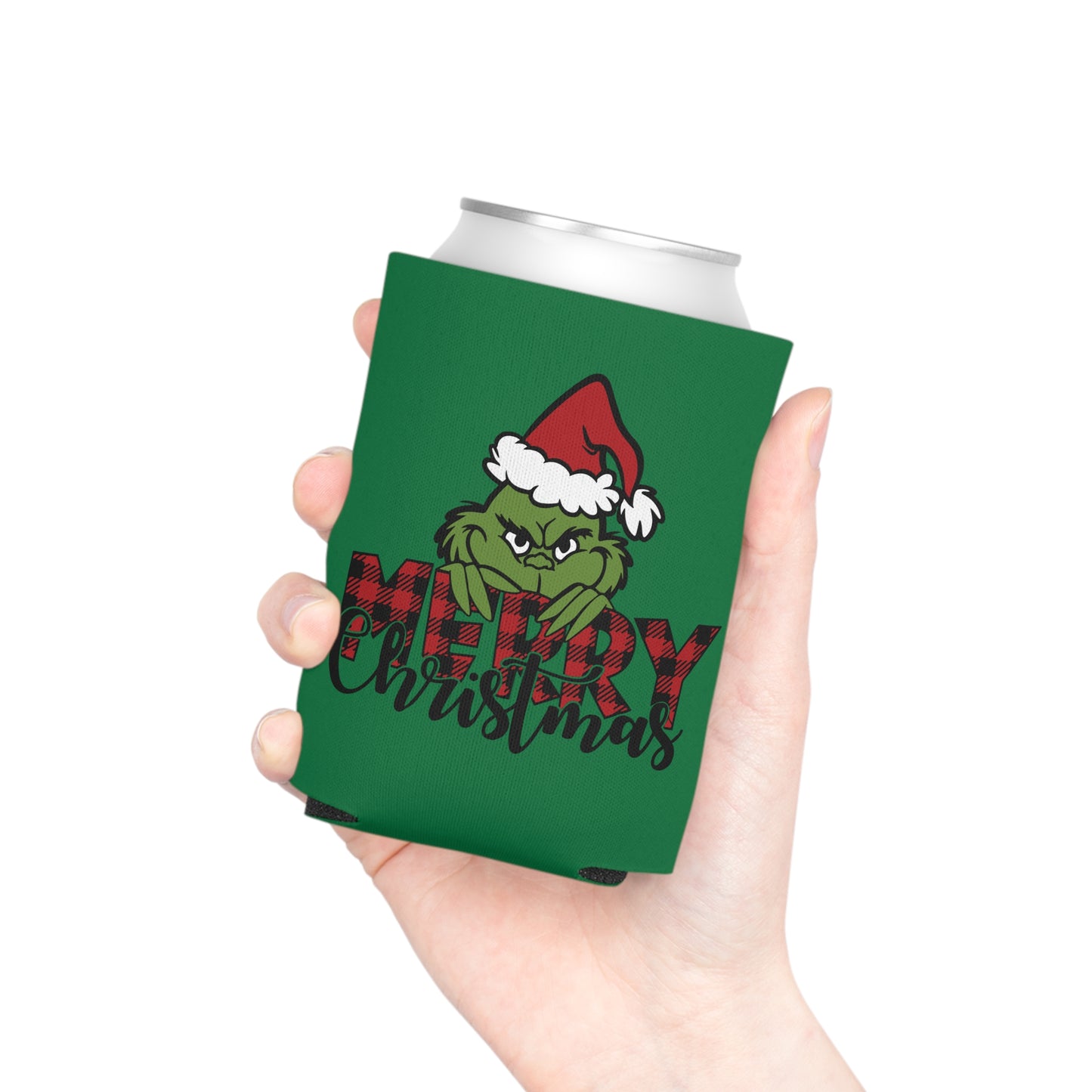 Grinch Holiday Can Cooler, Funny Drink Holder, Christmas Beer Sleeve, Gifts for Grinch Fans, Holiday Party Accessories