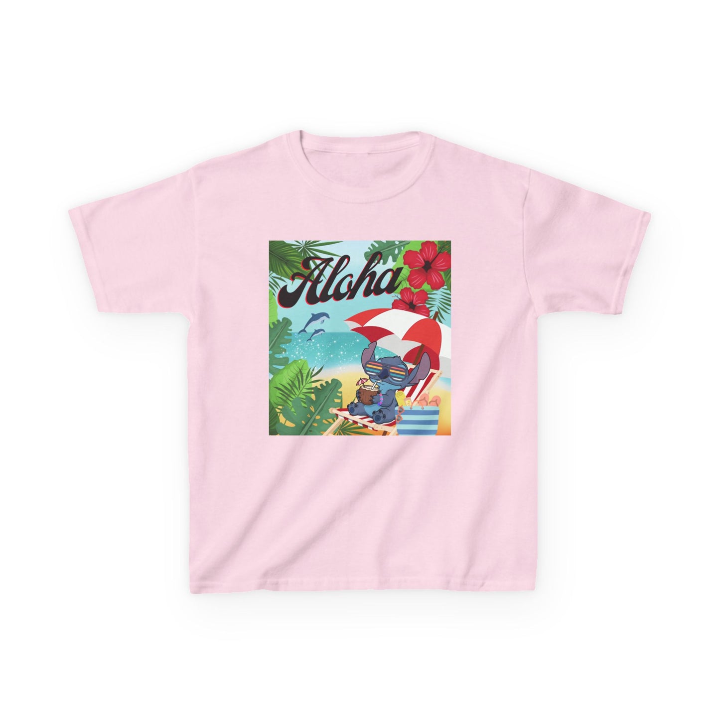 Aloha Paradise Kids Tee, Summer Shirt, Beachwear, Vacation Gift, Nature Lover Gift, Tropical Vibes, Kids Summer Fashion
