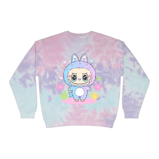 Cute Bunny Tie-Dye Sweatshirt, Unisex Tie-Dye Pullover, Pastel Cozy Sweatshirt, Unique Tie-Dye Apparel, Casual Fun Gift
