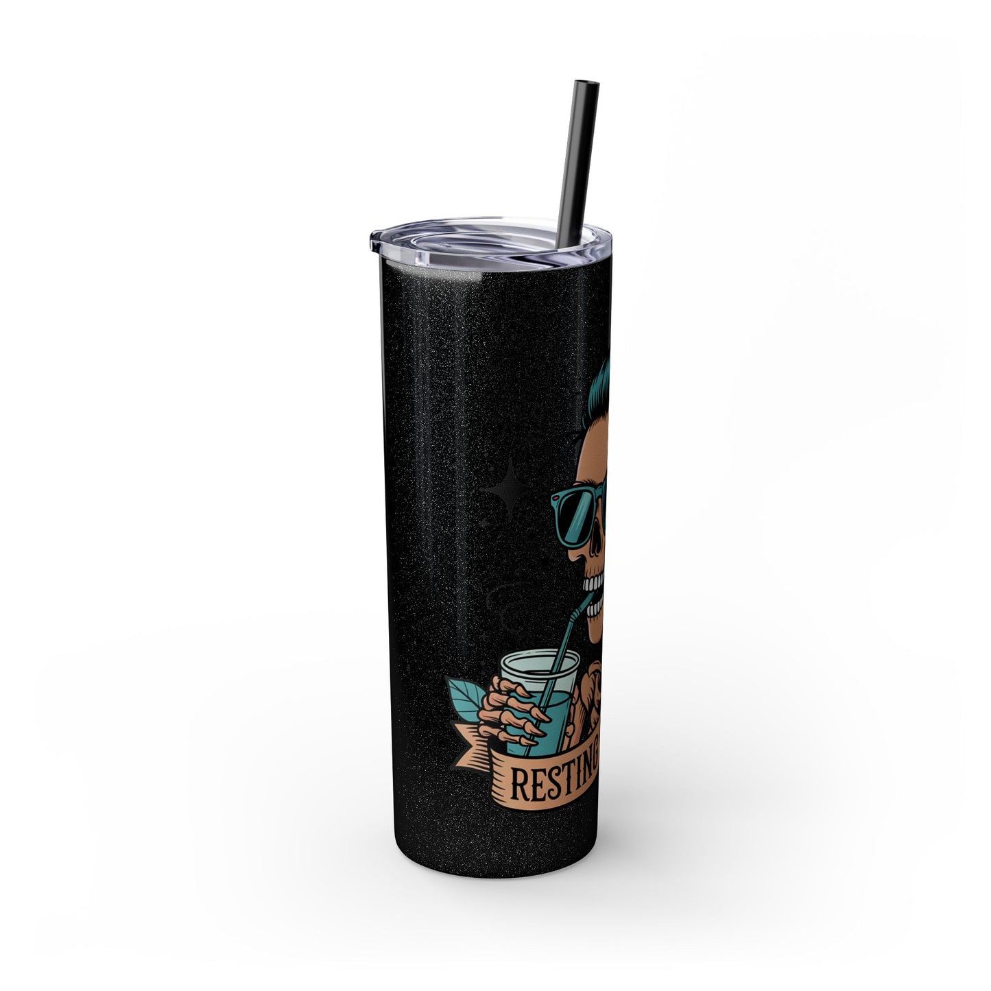 Funny Skull Mom Tumbler, Cool Gift for Moms, 20oz Skinny Cup, Unique Birthday Present, Trendy Drinkware for Halloween