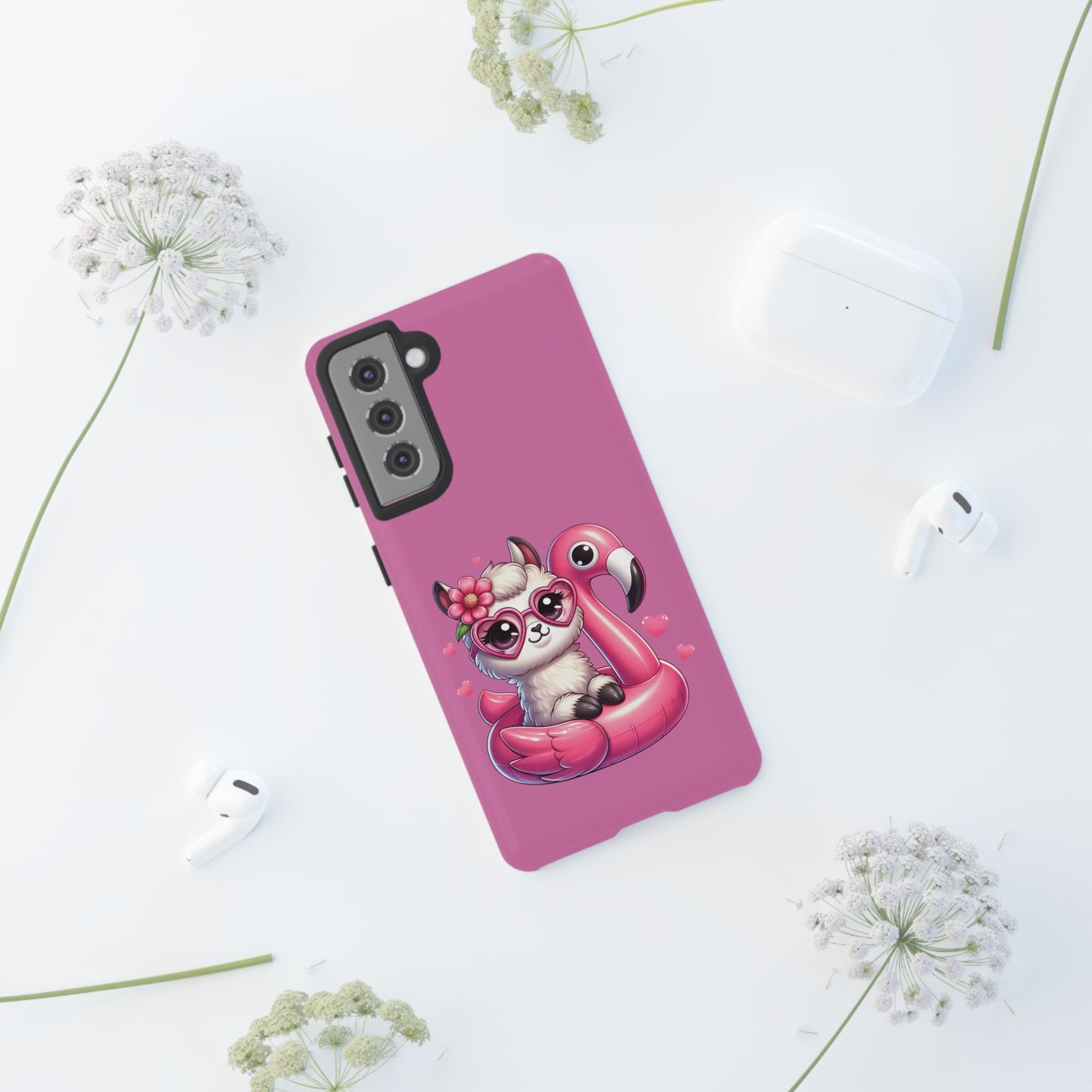Cute Animal Phone Case, Phone Cover for Kids, Gift for Animal Lovers, Summer Vibes Accessory, Trendy Pink Case