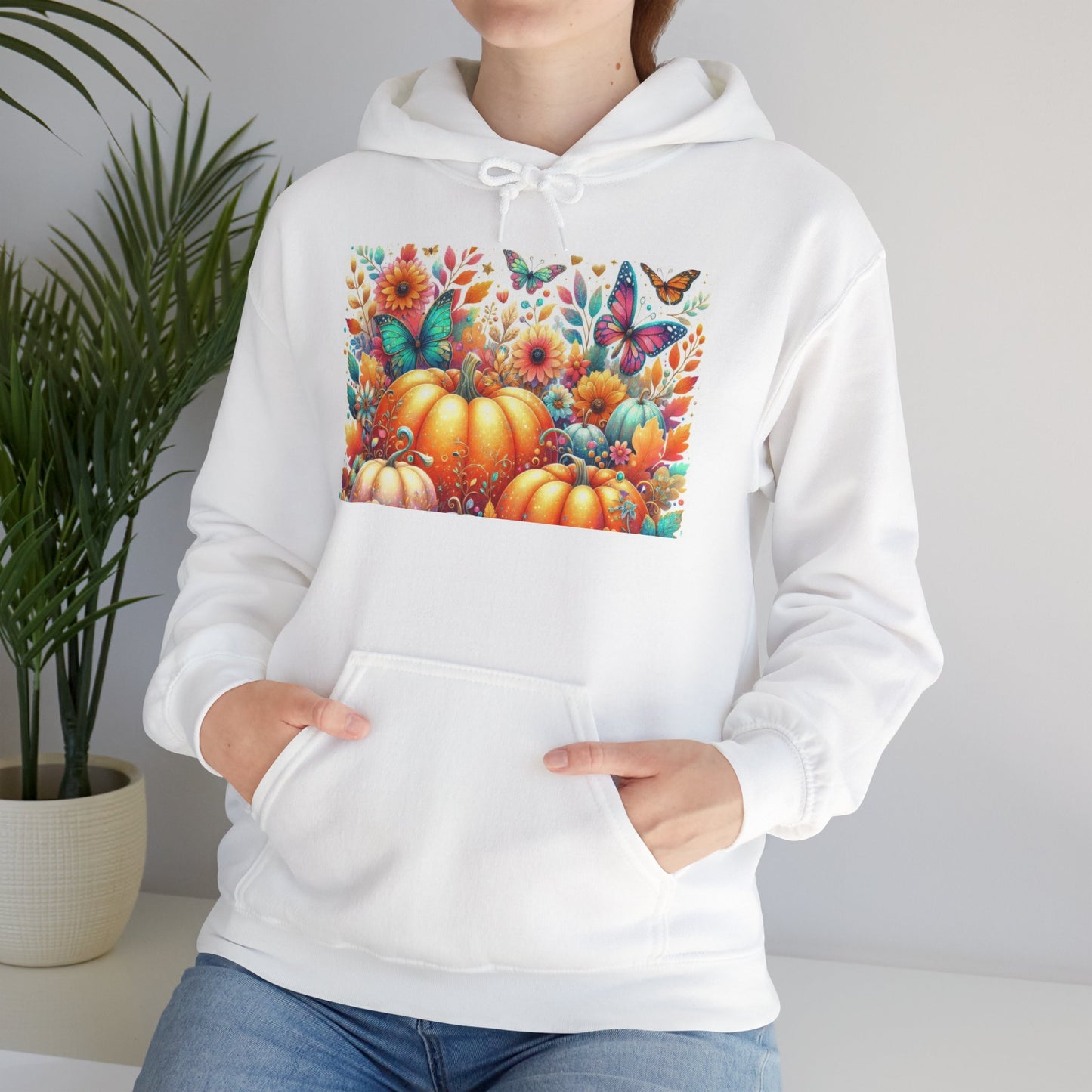 Autumn Floral Pumpkin Hoodie, Cozy Fall Sweatshirt, Nature Lover Gift, Halloween Attire, Harvest Fashion, Seasonal Style