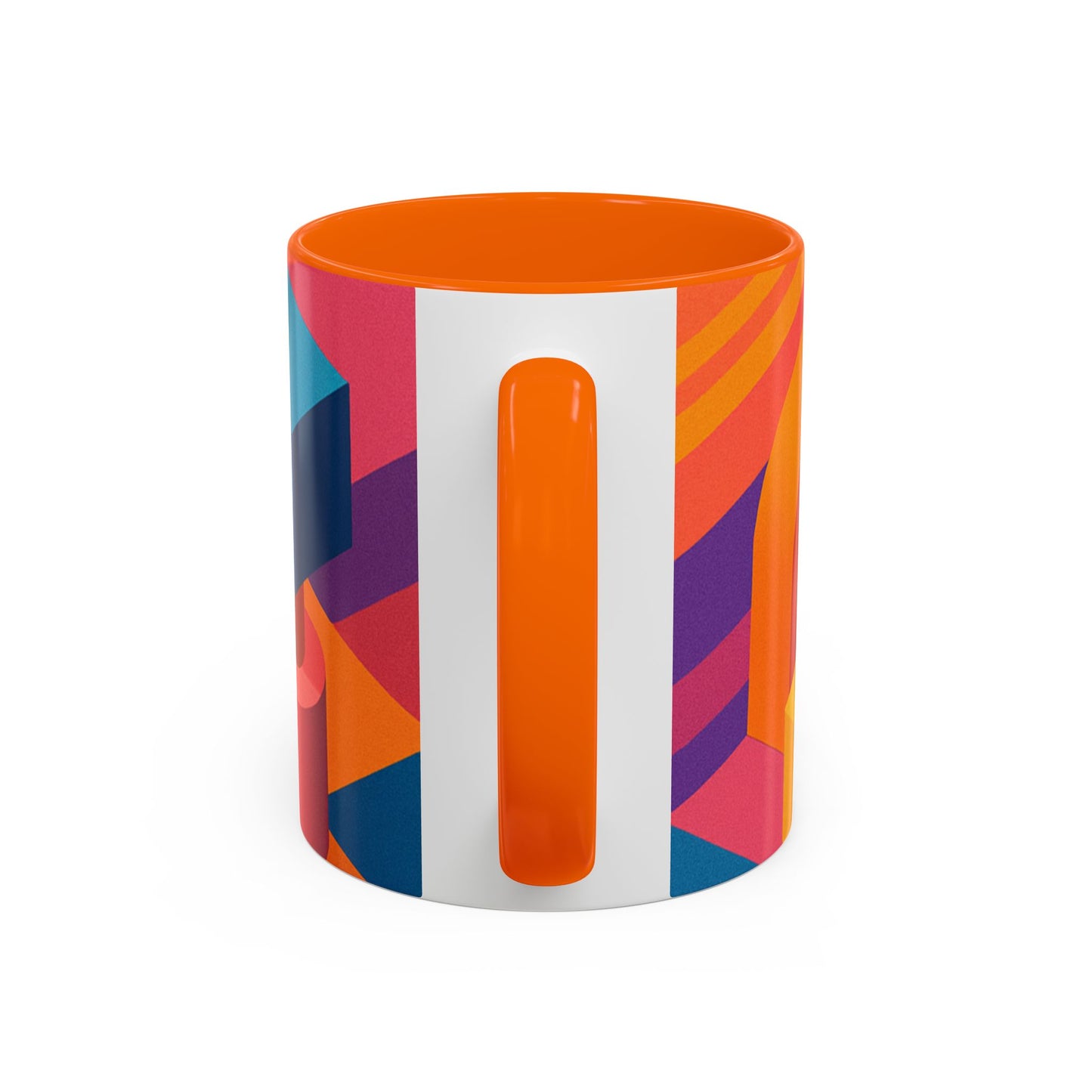 Vibrant Geometric Accent Coffee Mug, Colorful Ceramic Mug for Home or Office, Unique Gift for Birthdays, Holidays, Art Lovers