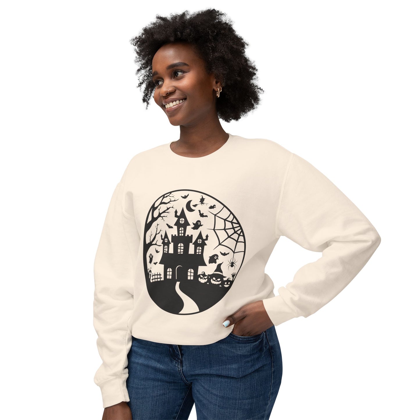 Halloween & Fall Vibes Unisex Crewneck Sweatshirt, Cozy Fall Apparel, Halloween Clothing, Gift for Autumn Lovers, Seasonal Sweater