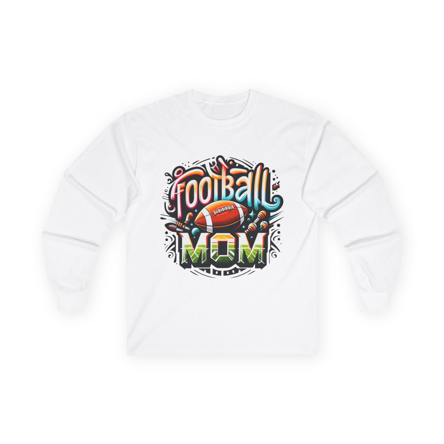 Football Mom Long Sleeve Tee, Cozy Gift for Sports Moms, Football Season Apparel, Unique Mother's Day Present, Game Day Fashion