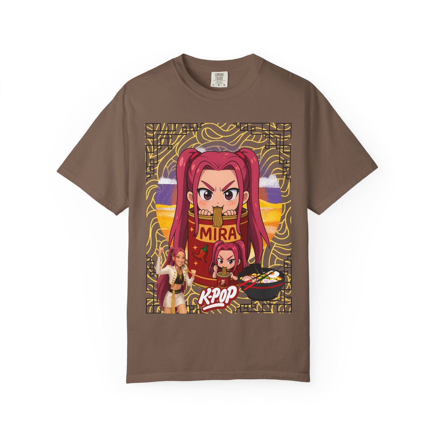K-Pop Inspired Garment-Dyed T-Shirt, Trendy Streetwear, Anime Fan Apparel, Casual Wear, Gifts for Music Lovers