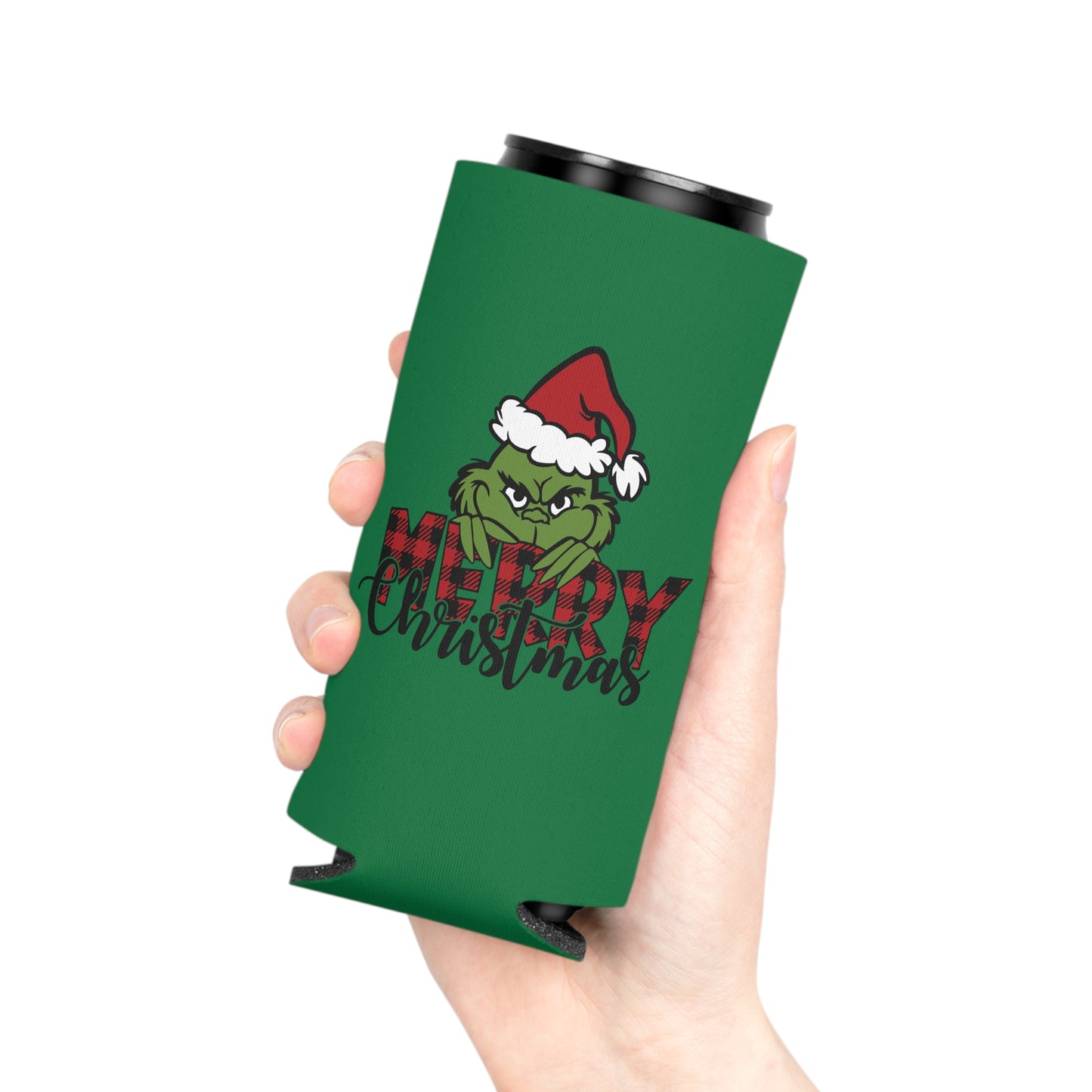 Grinch Holiday Can Cooler, Funny Drink Holder, Christmas Beer Sleeve, Gifts for Grinch Fans, Holiday Party Accessories