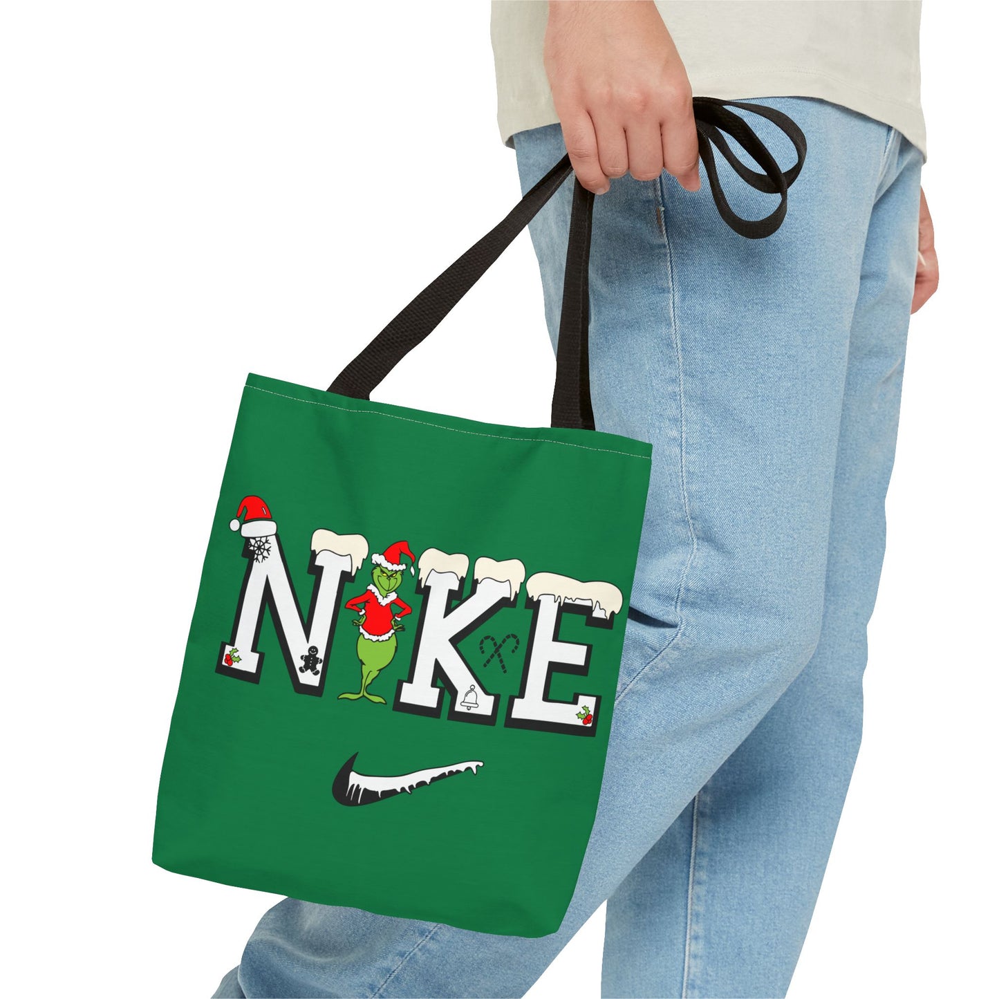 Whimsical Christmas Tote Bag, Grinch Design, Holiday Shopping, Gift Bag, Eco-Friendly, Merry Christmas Decor