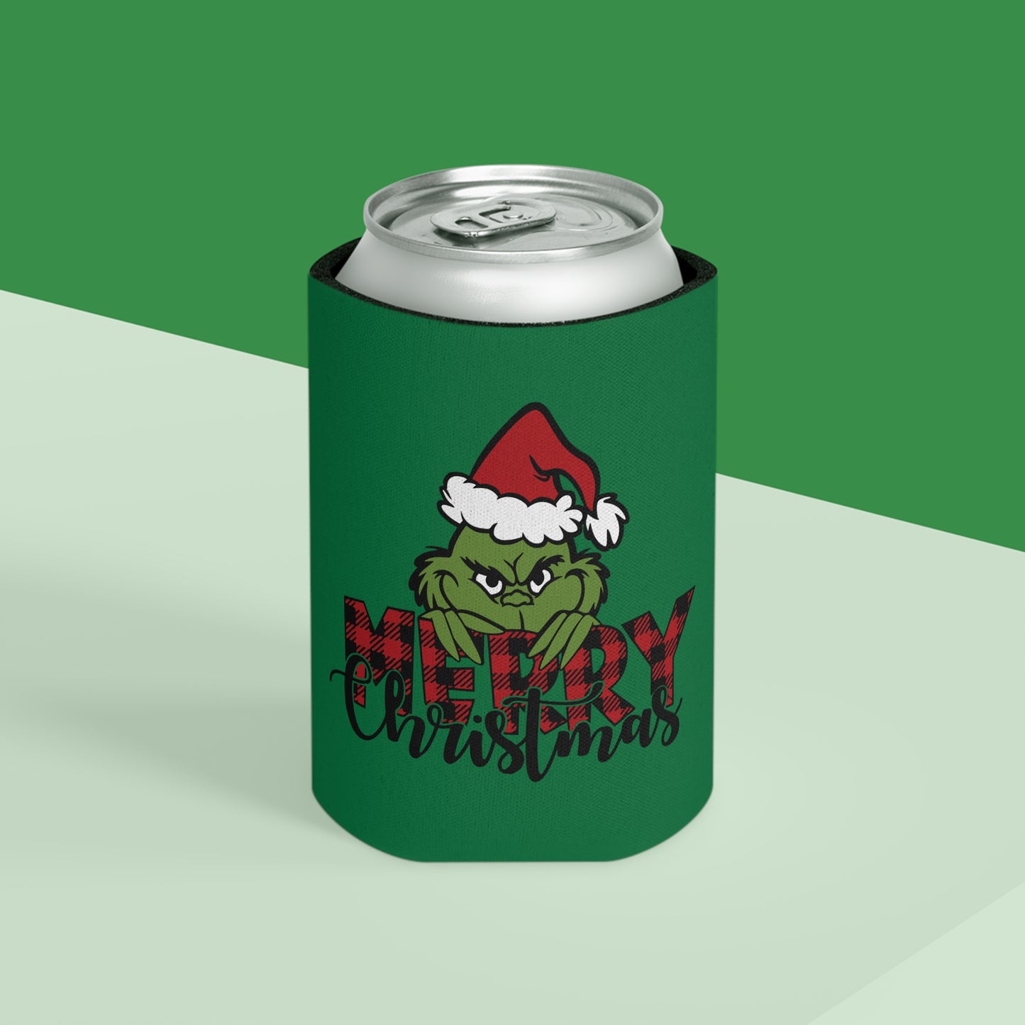Grinch Holiday Can Cooler, Funny Drink Holder, Christmas Beer Sleeve, Gifts for Grinch Fans, Holiday Party Accessories