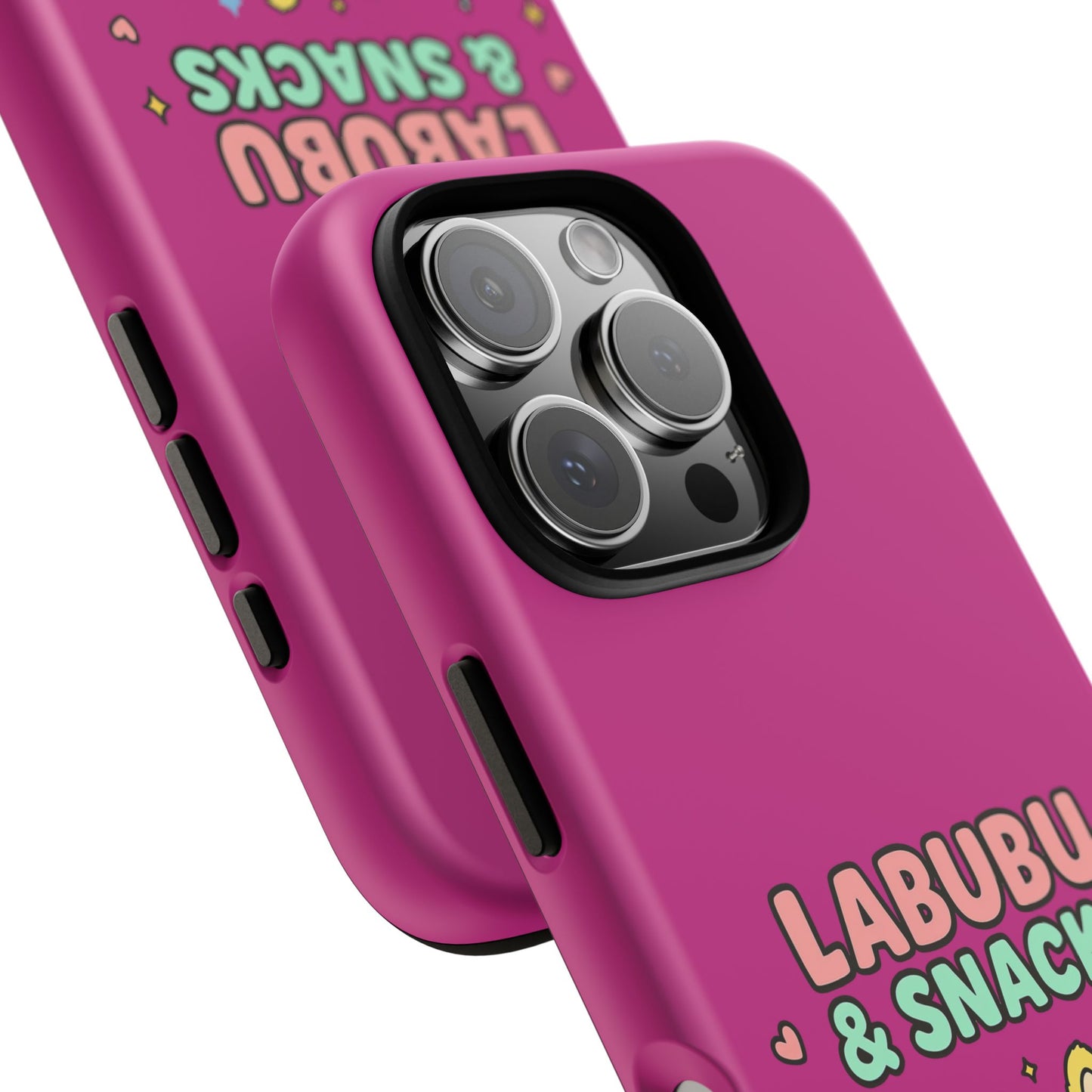Cute Character Phone Case - Labubus & Snacks, Kawaii Accessories, Gift for Food Lovers, Fun Phone Cover, Cute Tech Gear