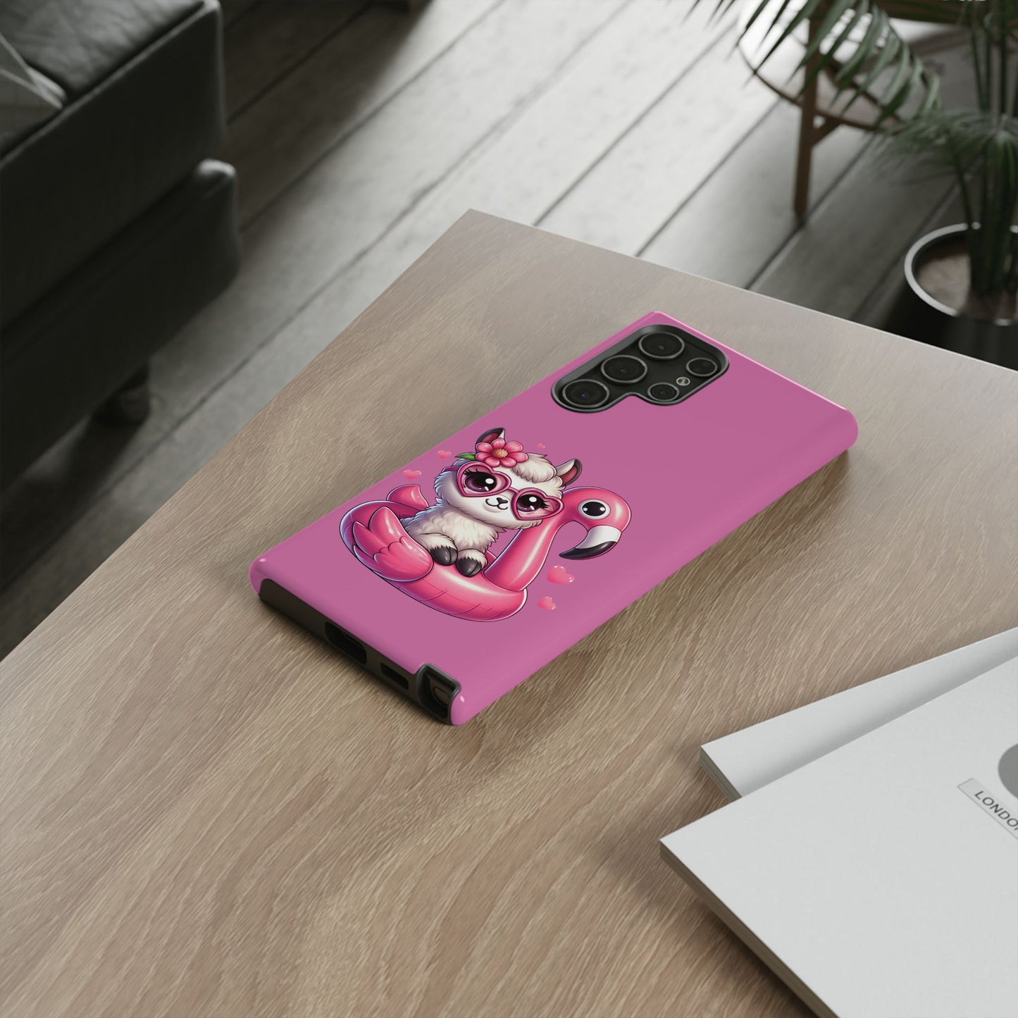 Cute Animal Phone Case, Phone Cover for Kids, Gift for Animal Lovers, Summer Vibes Accessory, Trendy Pink Case