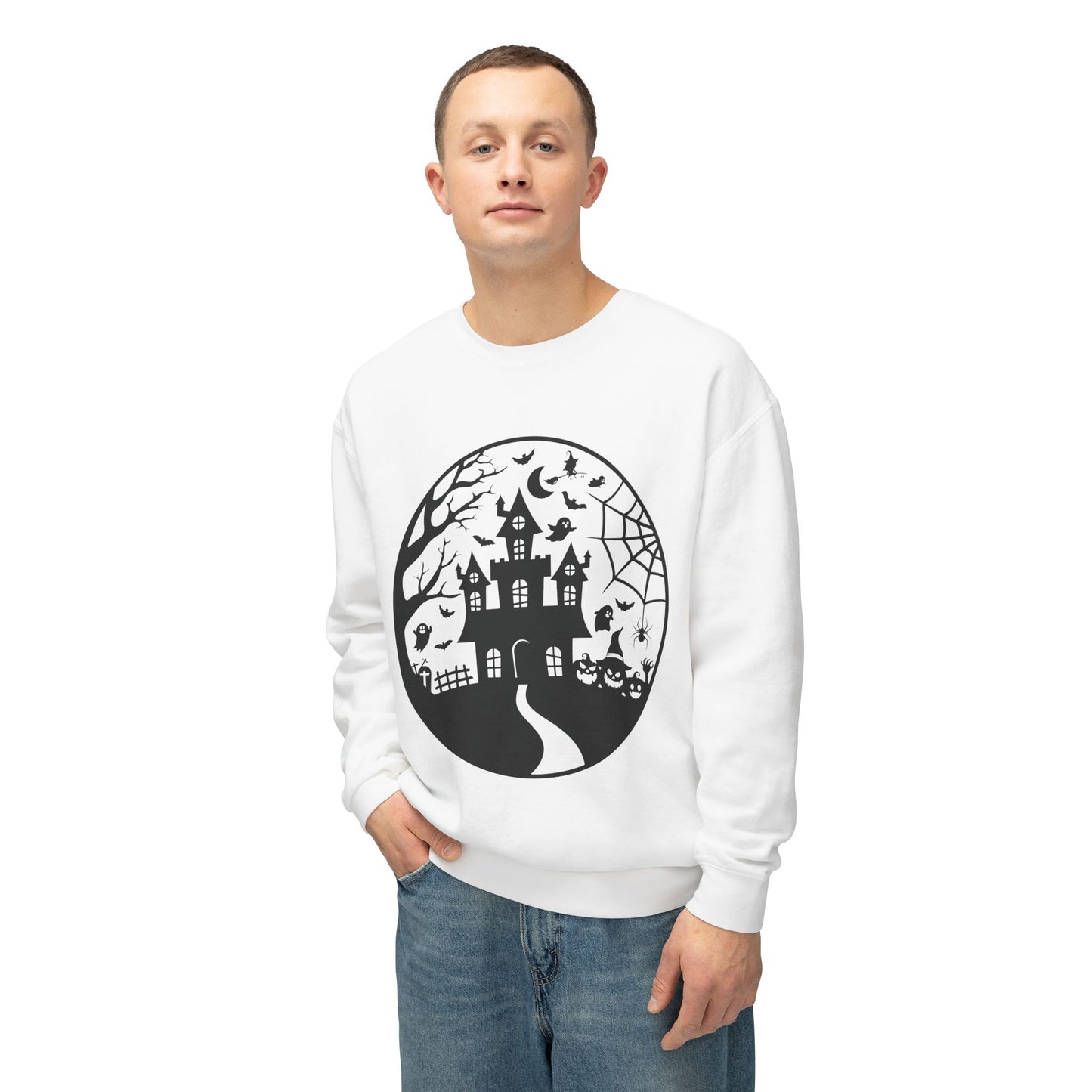 Halloween & Fall Vibes Unisex Crewneck Sweatshirt, Cozy Fall Apparel, Halloween Clothing, Gift for Autumn Lovers, Seasonal Sweater